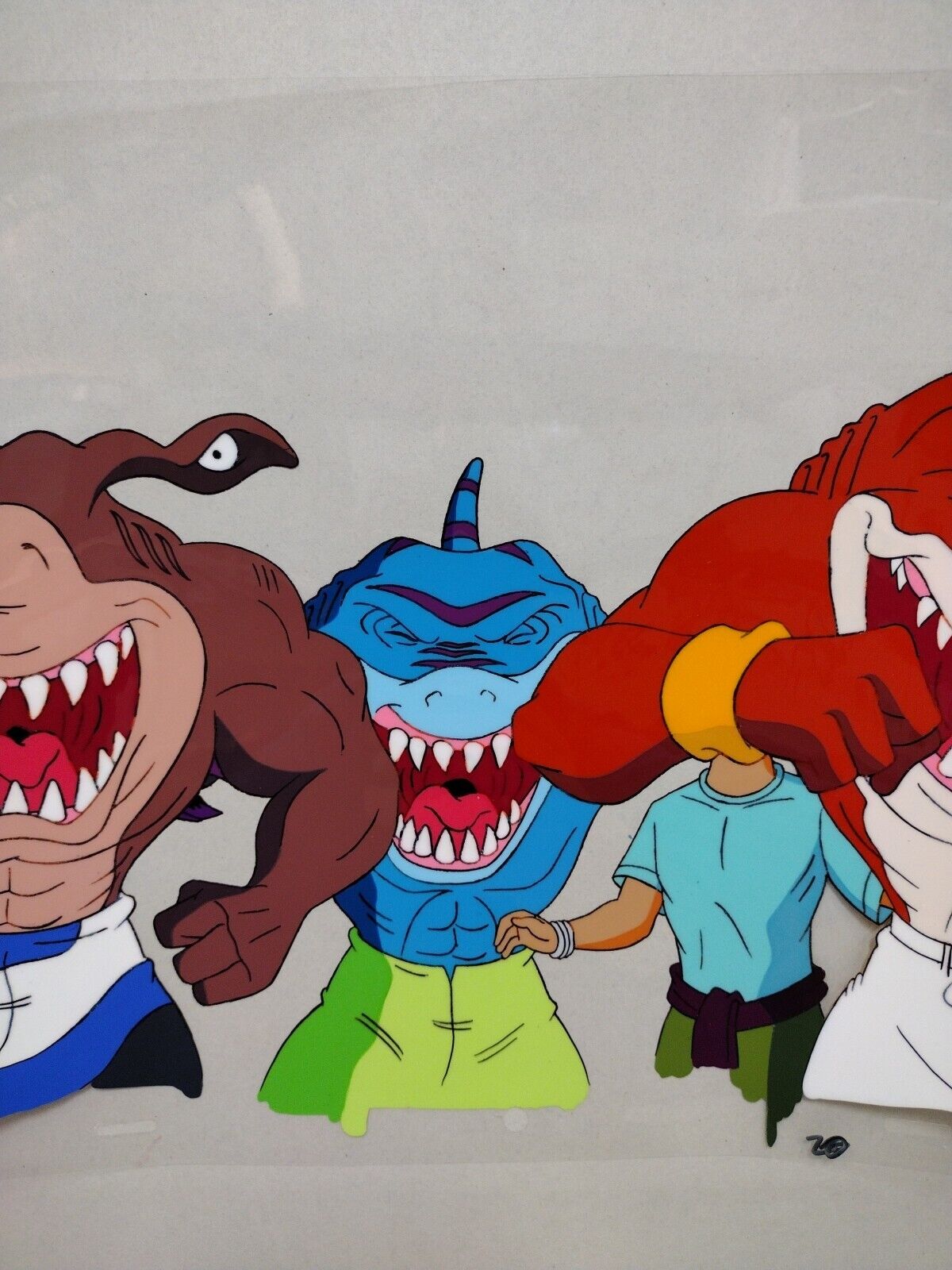 Street Sharks 1996 Original Animation Production Cel Slammu Streex Jab W Drawing