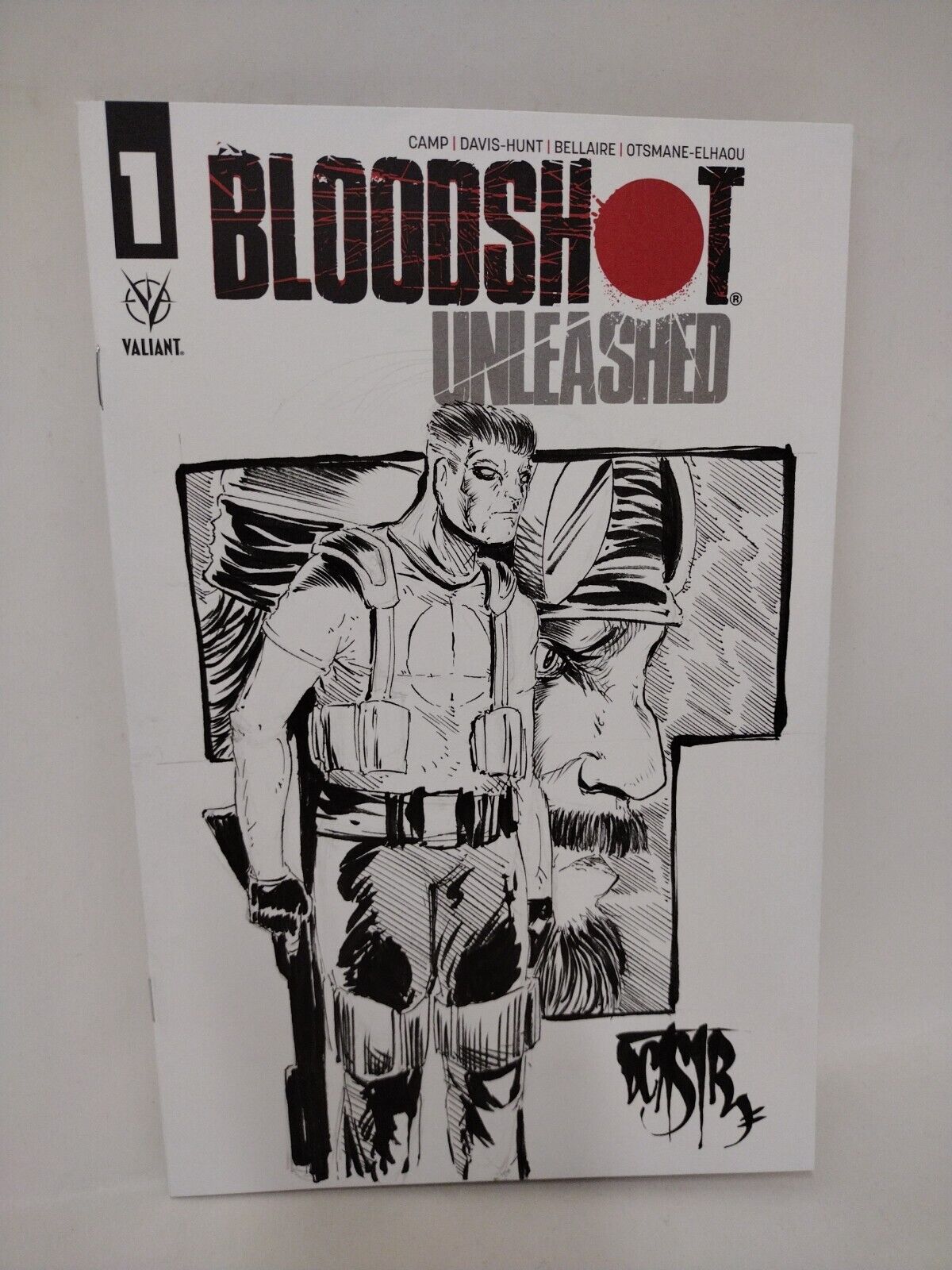 Bloodshot Unleashed 1 (2022) Valiant Comic Blank Cover w Original DCastr Art COA