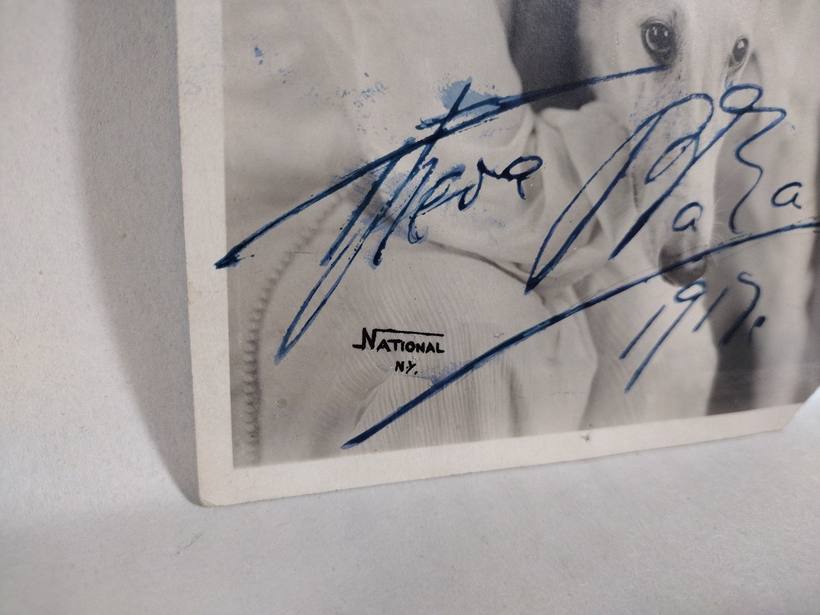 Theda Bara Vamp Silver Screen Actress 6 X 9" 1917 Sepia Photo Signed W JSA COA