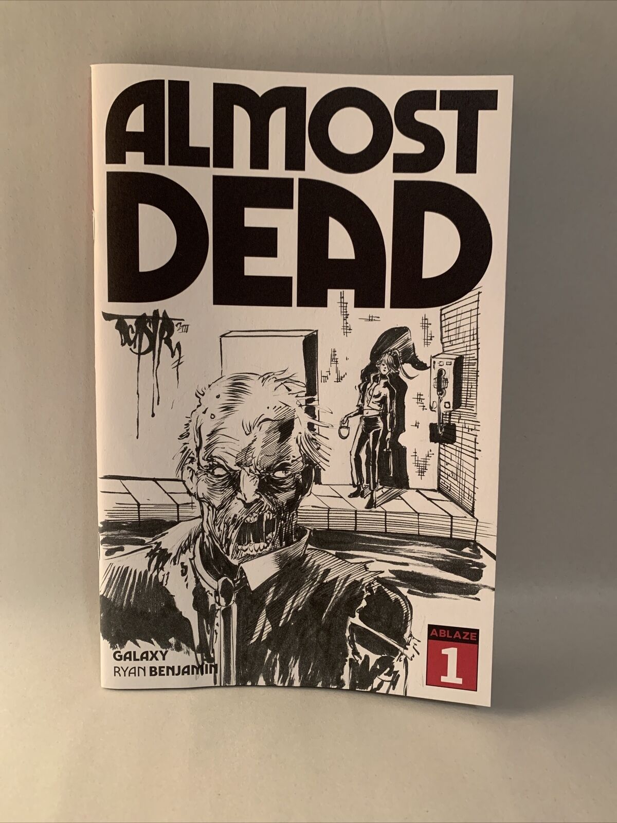 Almost Dead #1 Blank Sketch Cover Comic 2023 W Original DCastr Art