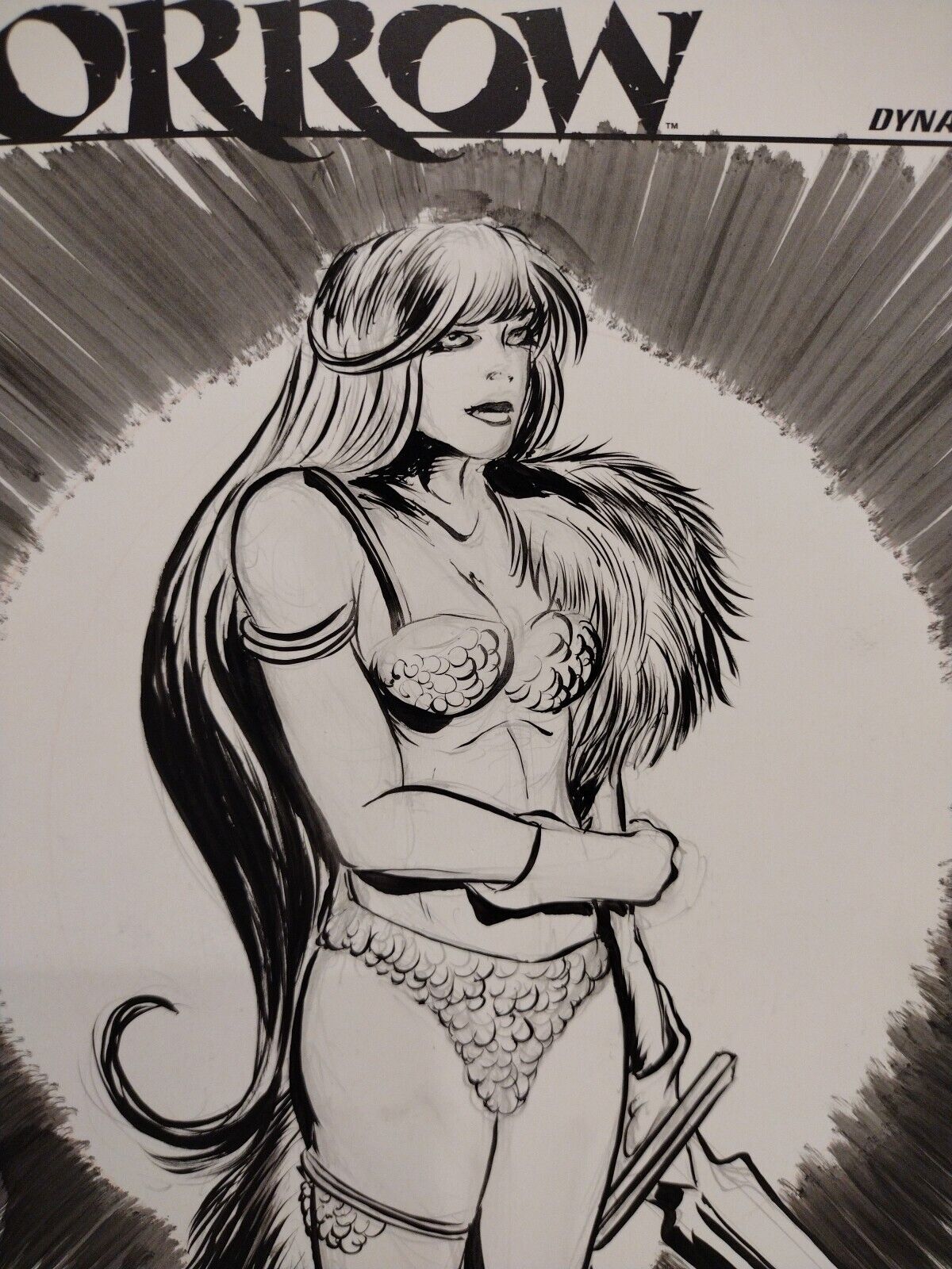 Swords Of Sorrow 1 Dynamite 2015 Sketch Variant Comic W Original Dave Castr Art