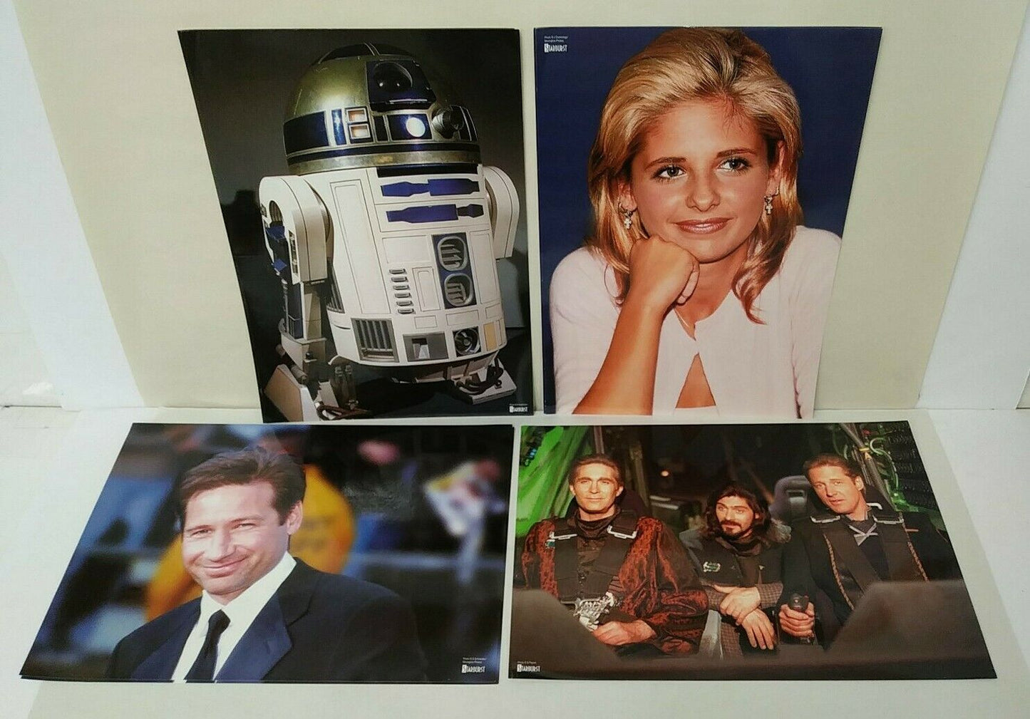 Lot Of 8 Starburst Celebrity Glossy Photo Prints R2D2 Babylon 5 Gellar Duchovny