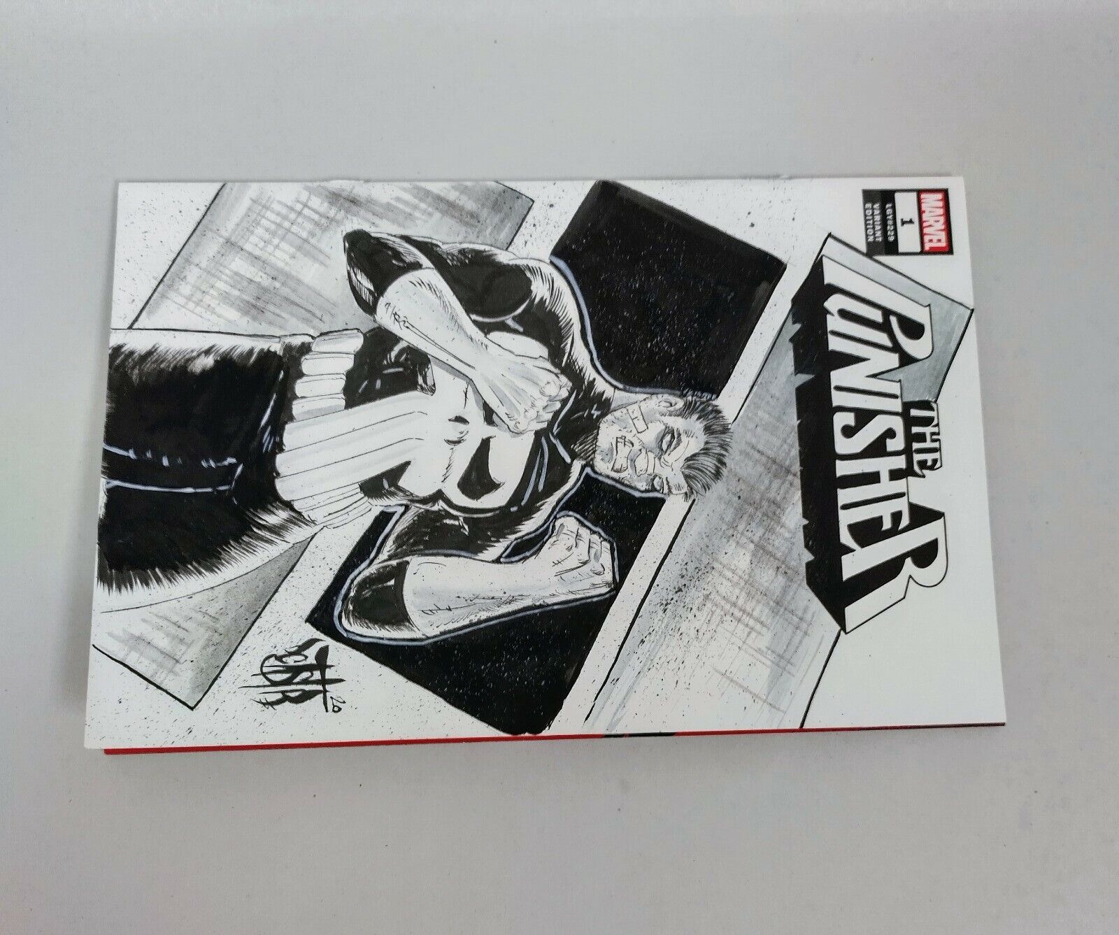 The Punisher #1 (2018) Blank Cover Variant Comic W Original Art ARG COA #259