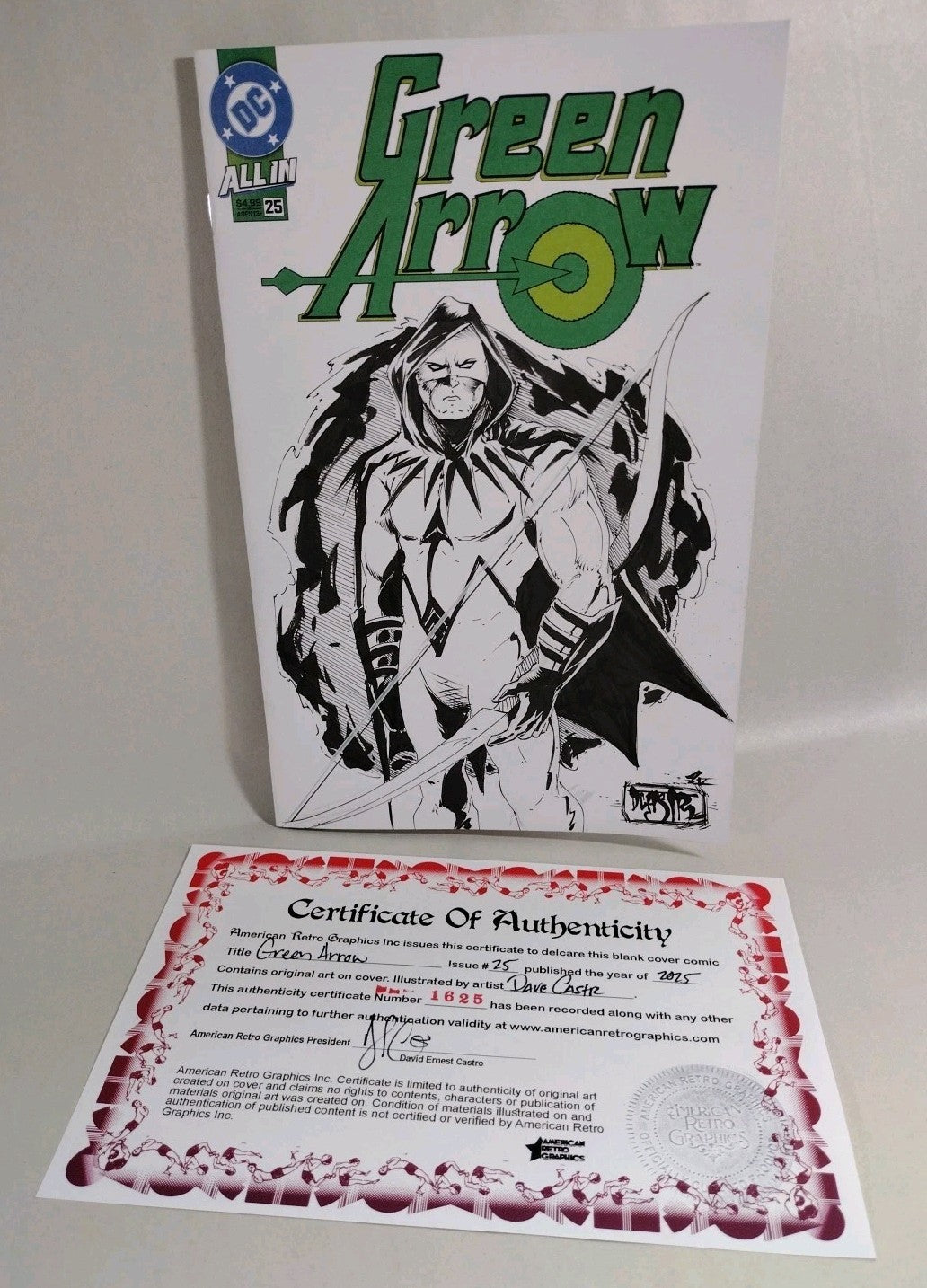 Green Arrow #25 (2026) DC Comic Sketch Variant Cover W Original Dave Castr Art