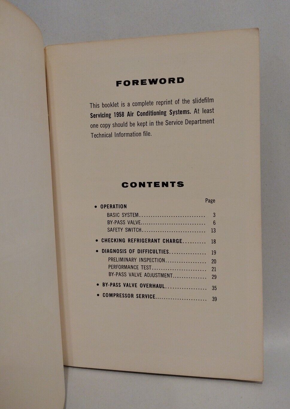 Authentic 1958 Chevrolet Servicing Air Condtioning Systems Repair Manual 