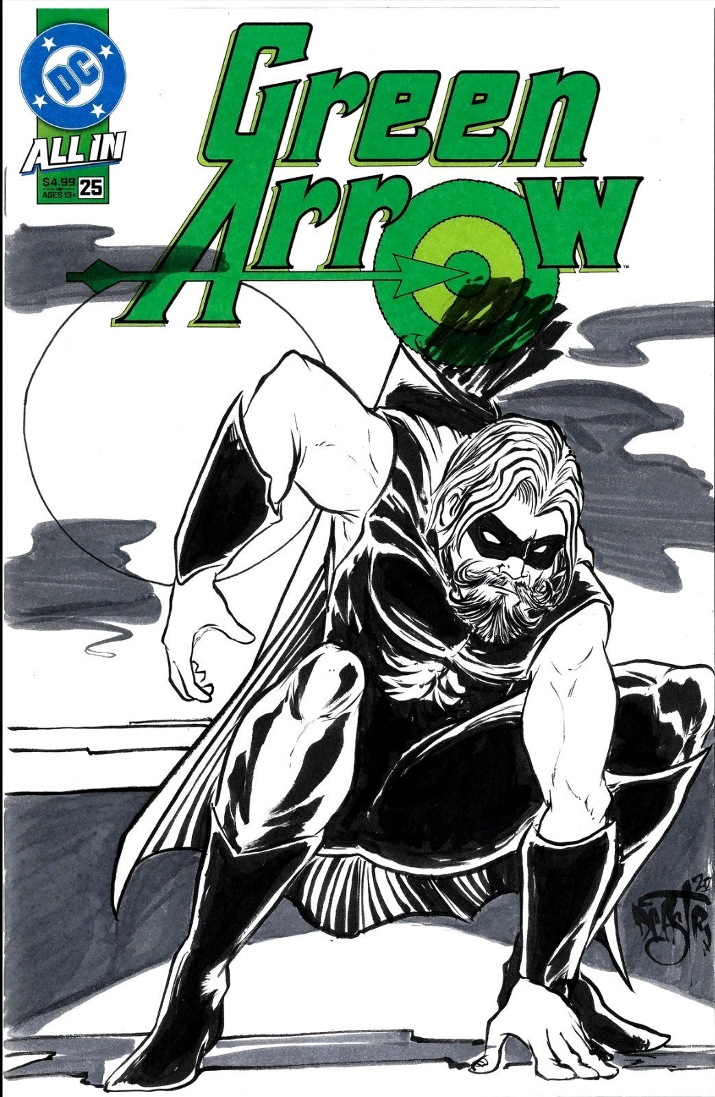 Green Arrow #25 (2026) DC Comic Sketch Variant Cover W Original Dave Castr Art