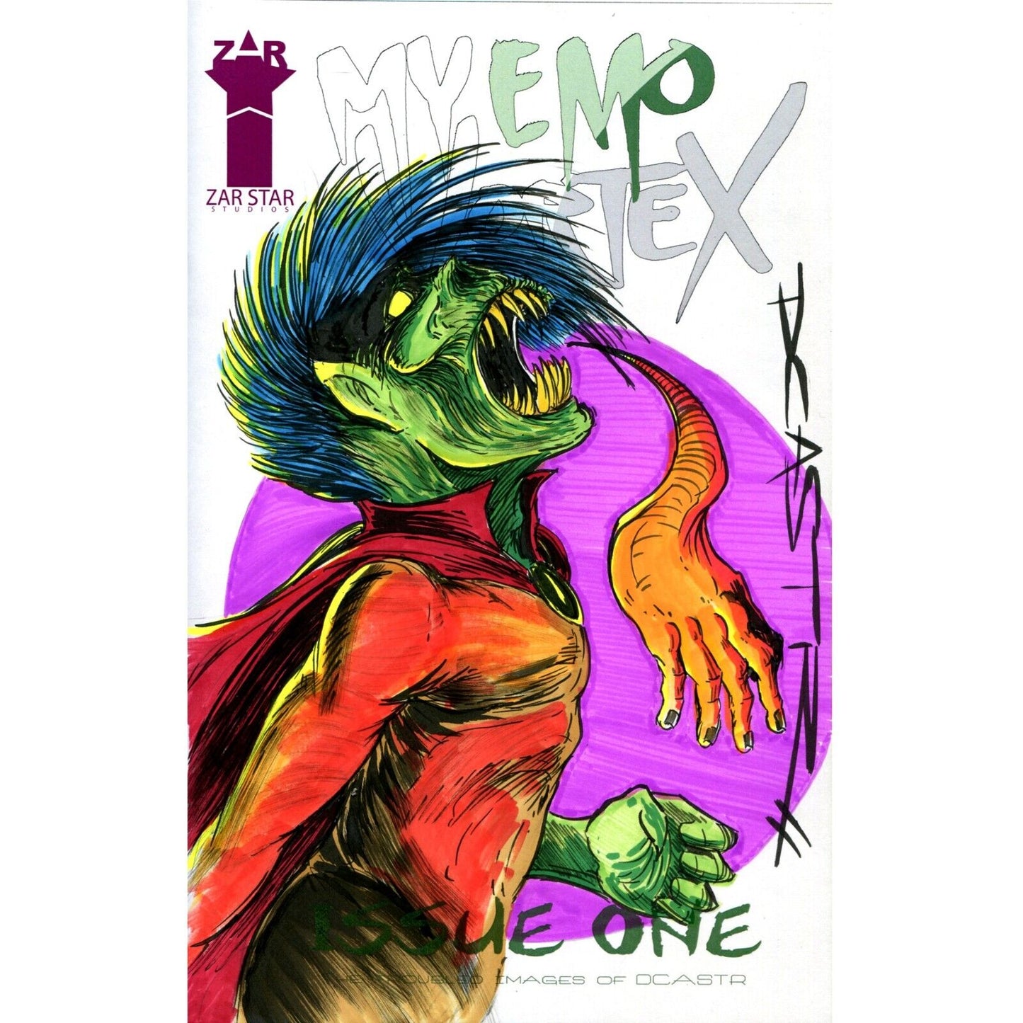 MY EMO VORTEX #1 Blank Variant Cover Comic 2016 W Original Art Dave Castr