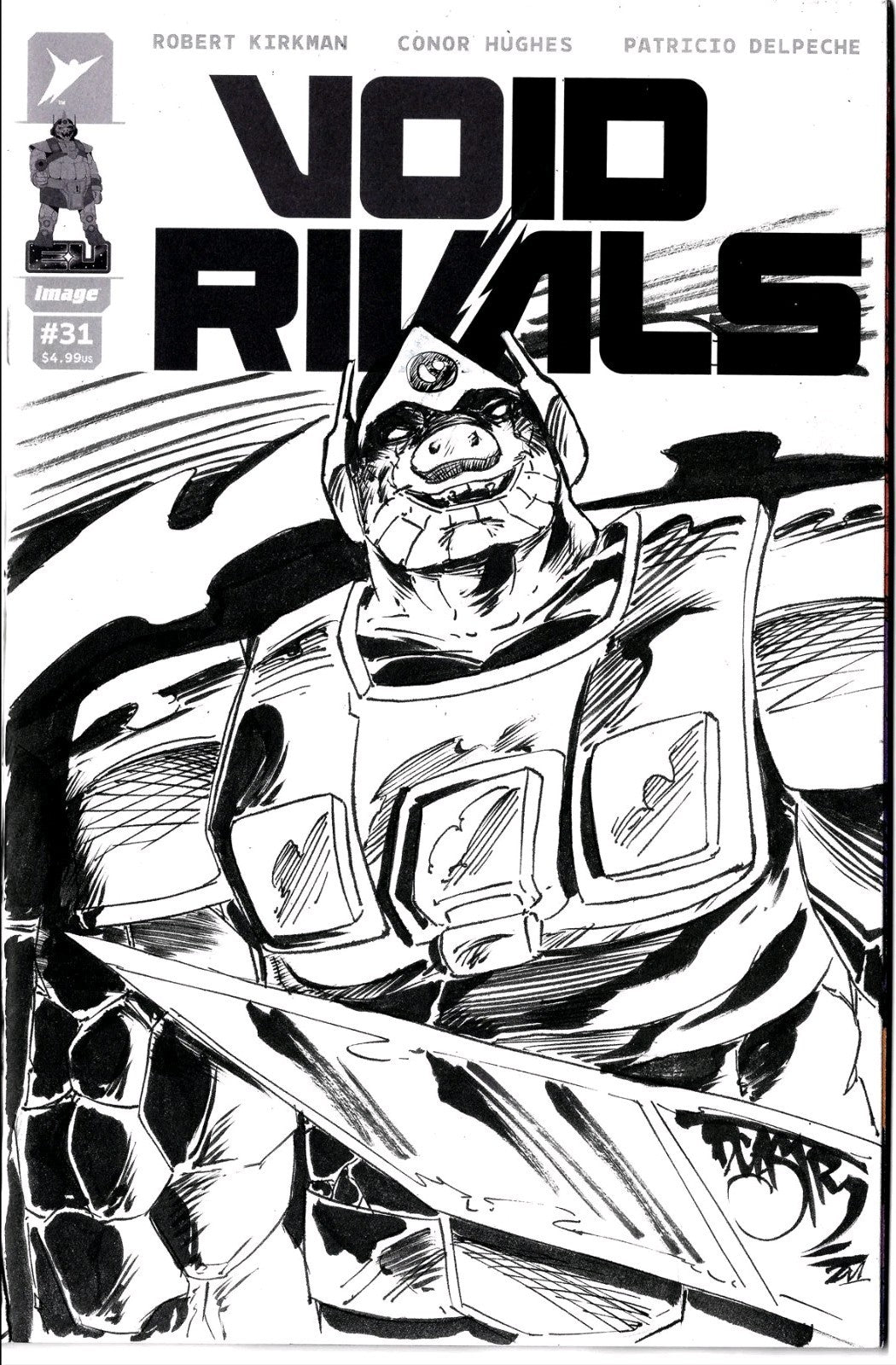 Void Rivals #31 (2026) Image Skybound Sketch Cover Variant W Original DCastr Art