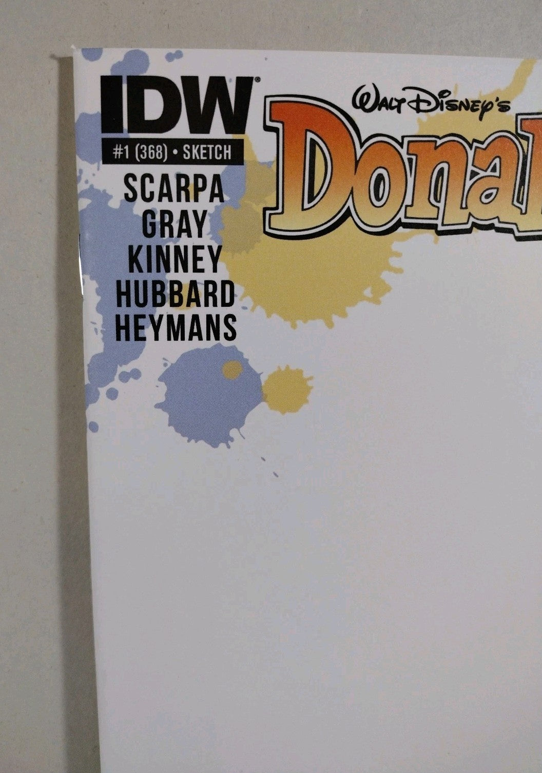 Donald Duck #1 (2015) IDW Disney Comic Blank Sketch Variant Cover VF-NM