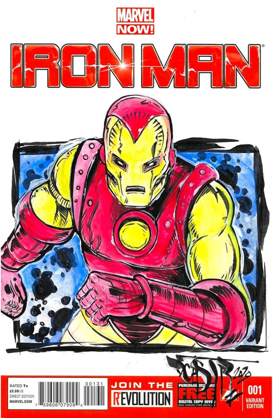 Iron Man #1 (2013) Marvel Comic Sketch Variant Cover w Original Dave Castr Art