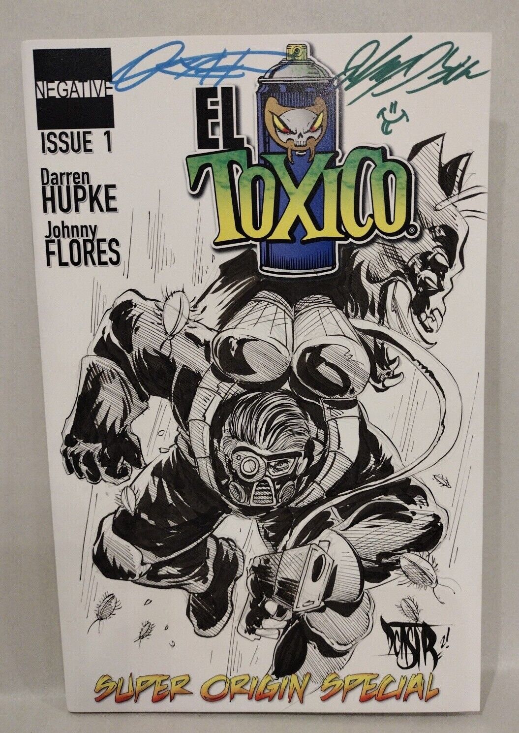 El Toxico 1 Negative Press 2013 Blank Sketch Variant Comic W Original DCastr Art