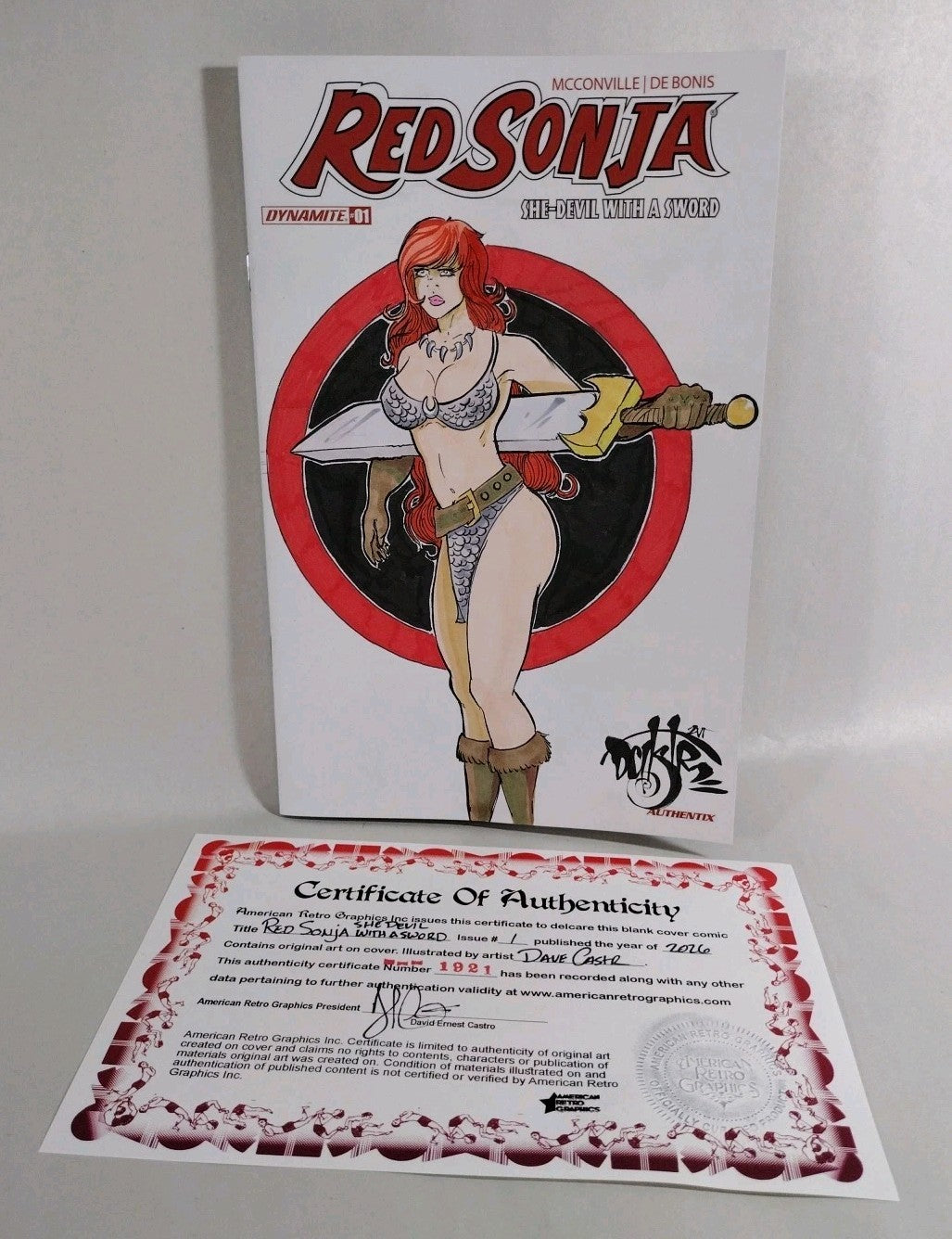 Red Sonja 1 (2026) Dynamite Comic Sketch Cover Variant W Original Dave Castr Art