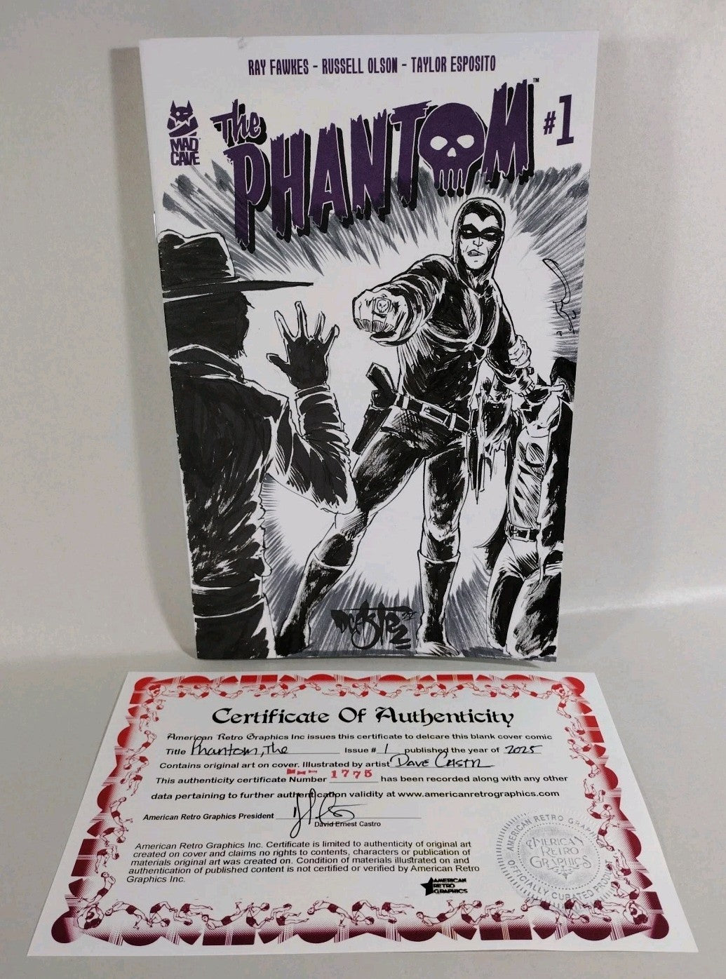 Phantom #1 (2025) Mad Cave Sketch Cover Variant Comic W Original Dave Castr Art