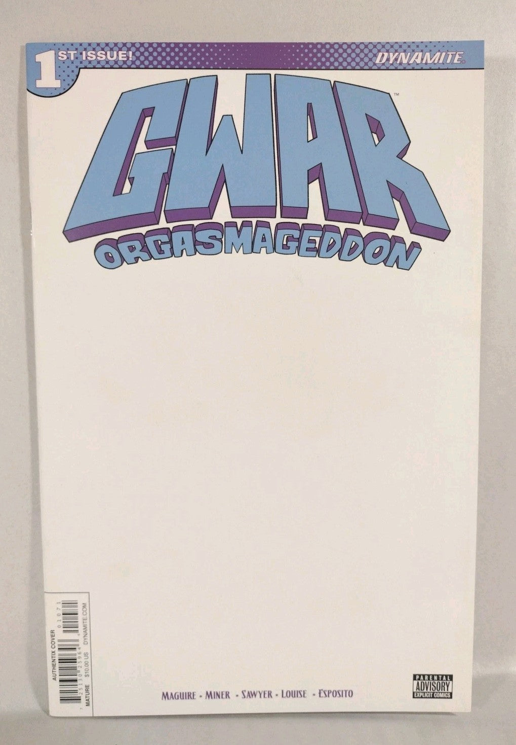 Gwar Orgasmageddon #1 (2017) Dynamite Blank Sketch Cover Comic Variant New NM