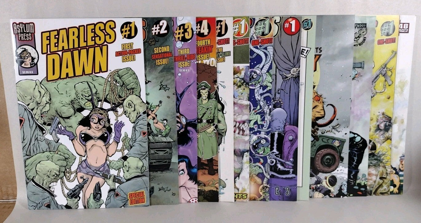 Fearless Dawn (2009) Complete Asylum Press Comic Series 1-4 +8 One Shots Mannion