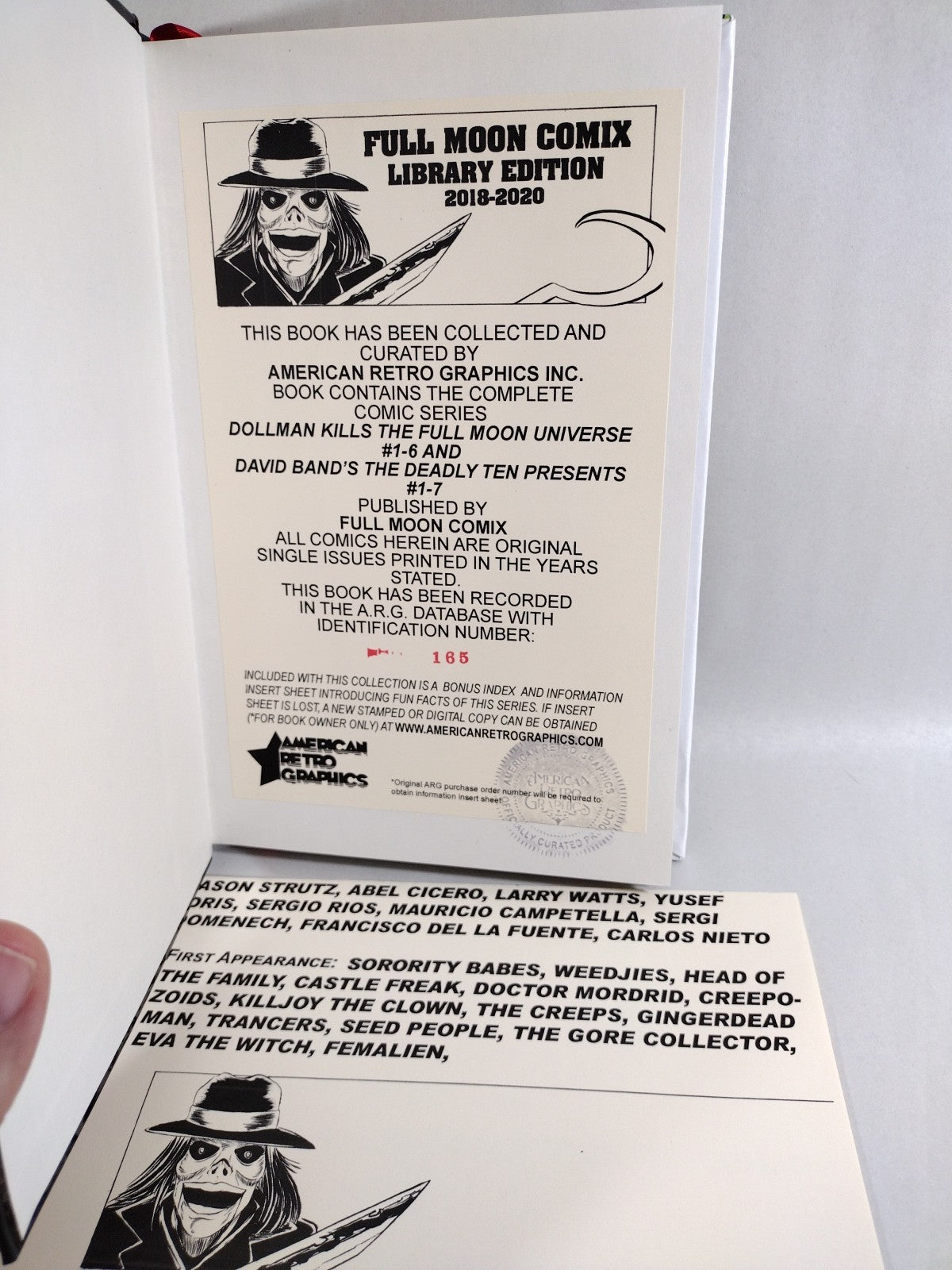 Full Moon Comix Library Edition Custom Bound Comic Hardcover ARG 165 Deadly Ten