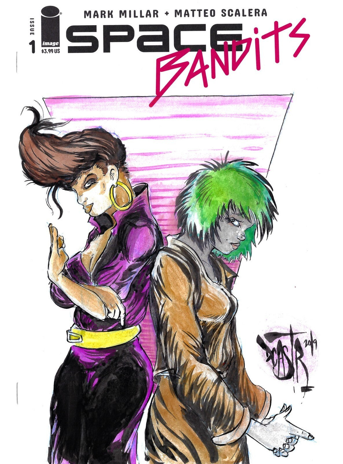 Space Bandits #1 Blank Cover Variant Comic W Original Dcastr Art ARG COA 132