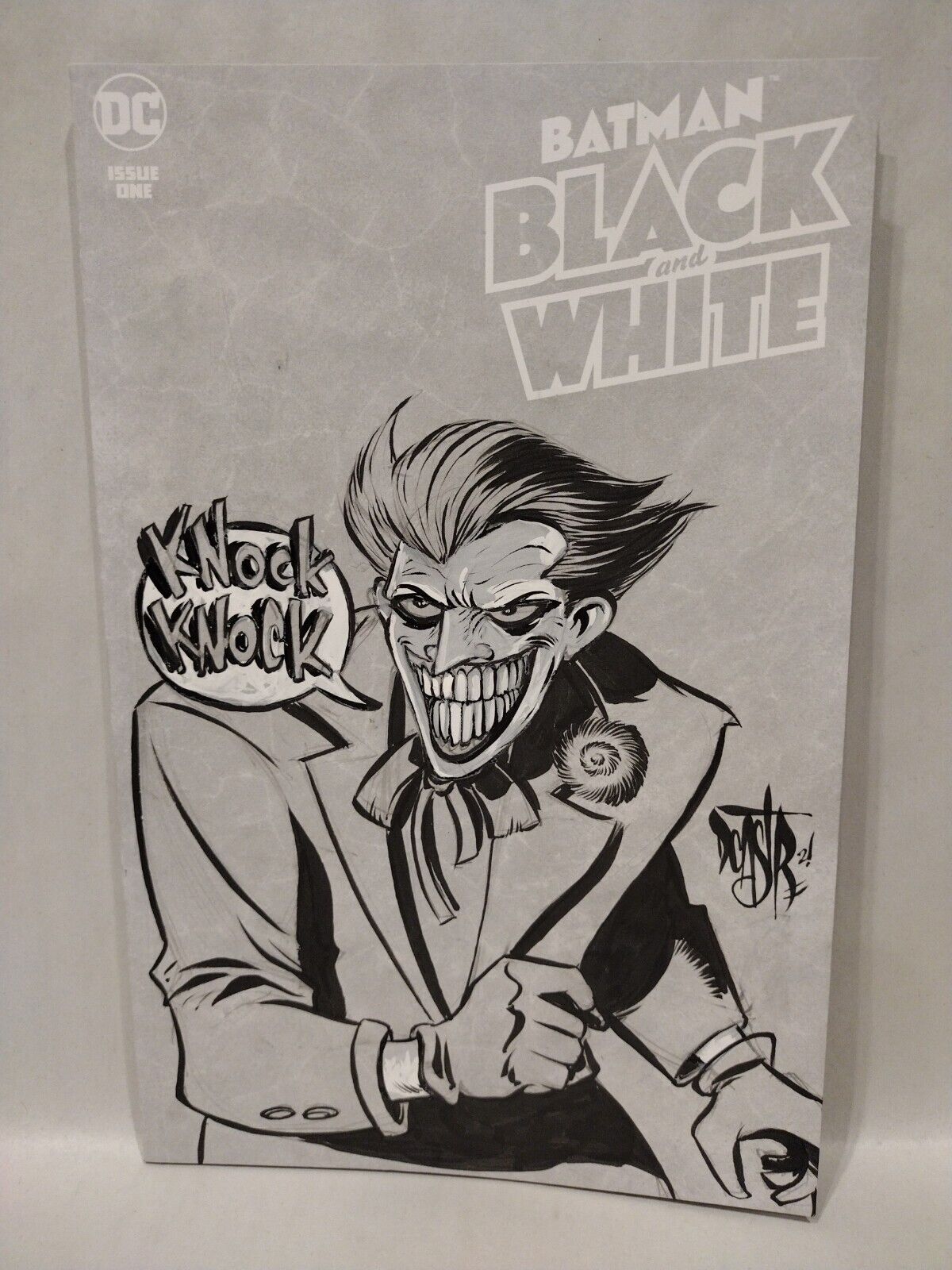 Batman Black & White (2021) #1 Blank Cover Comic W Original Joker DCastr Art