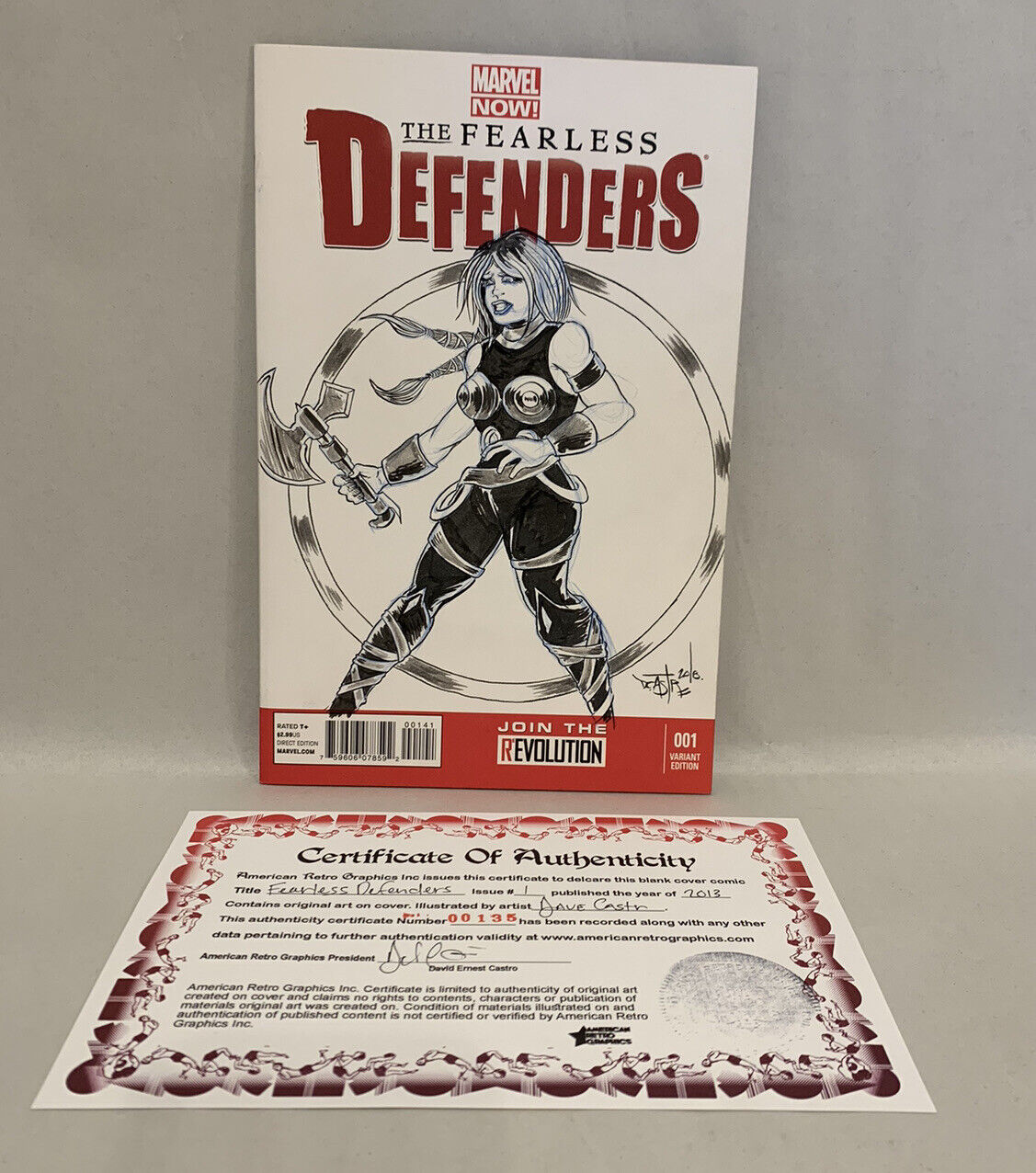 FEARLESS DEFENDERS #1 Blank Sketch Variant Cover Comic W Original Art Dave Castr