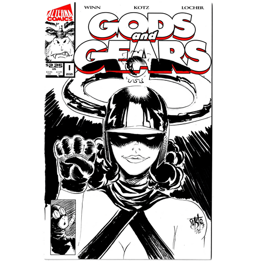 GODS AND GEARS #1 Blank Variant Cover Comic 2019 W Original Art David Castr