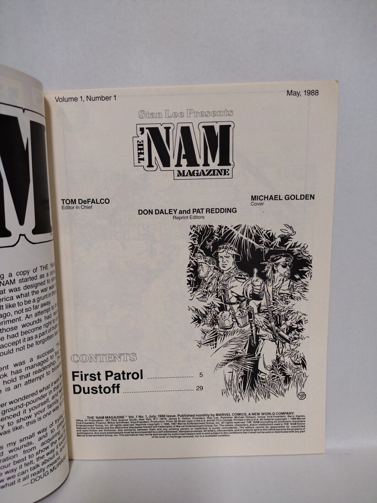 The NAM Magazine (1988) Marvel Comic Lot Set #1 2 3 4 5 Michael Golden FN