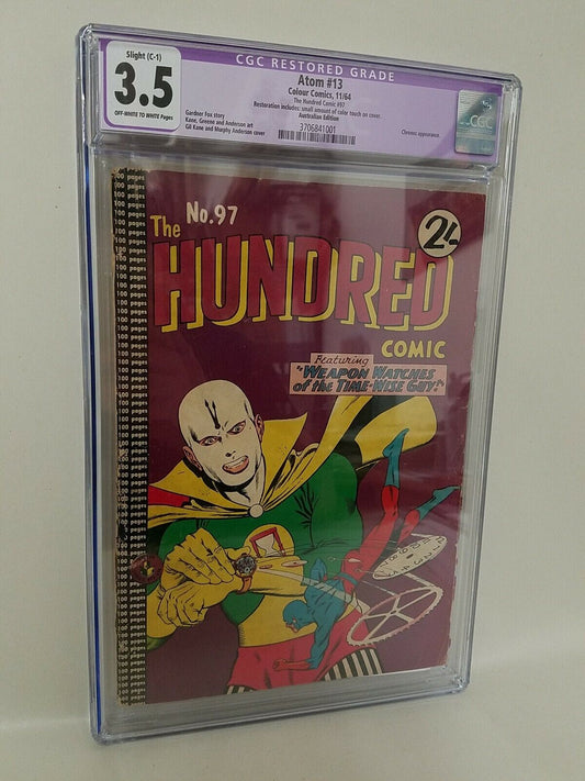 The Hundred #97 (1964) Atom 13 Cover Rare Australian Ed CGC 3.5 100 Pages Restor