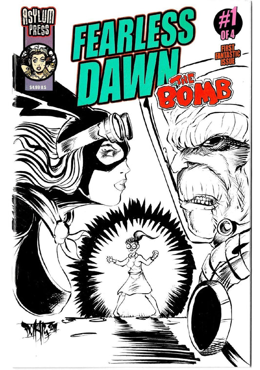 Fearless Dawn The Bomb #1 (2023) Asylum Press Blank Sketch Cover W Original Art