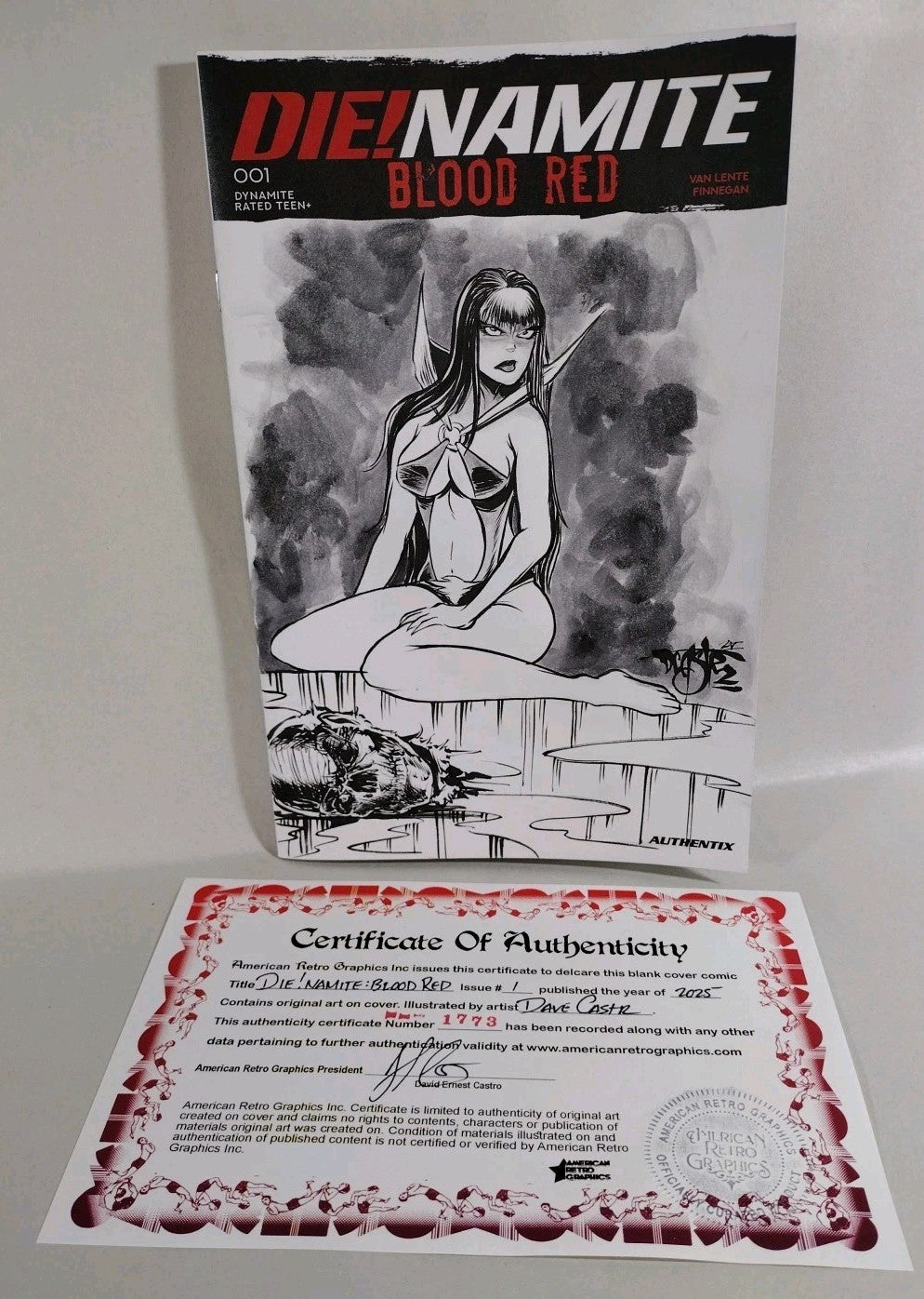 Die! Namite Blood Red #1 (2025) Dynamite Sketch Cover Comic W Original Art