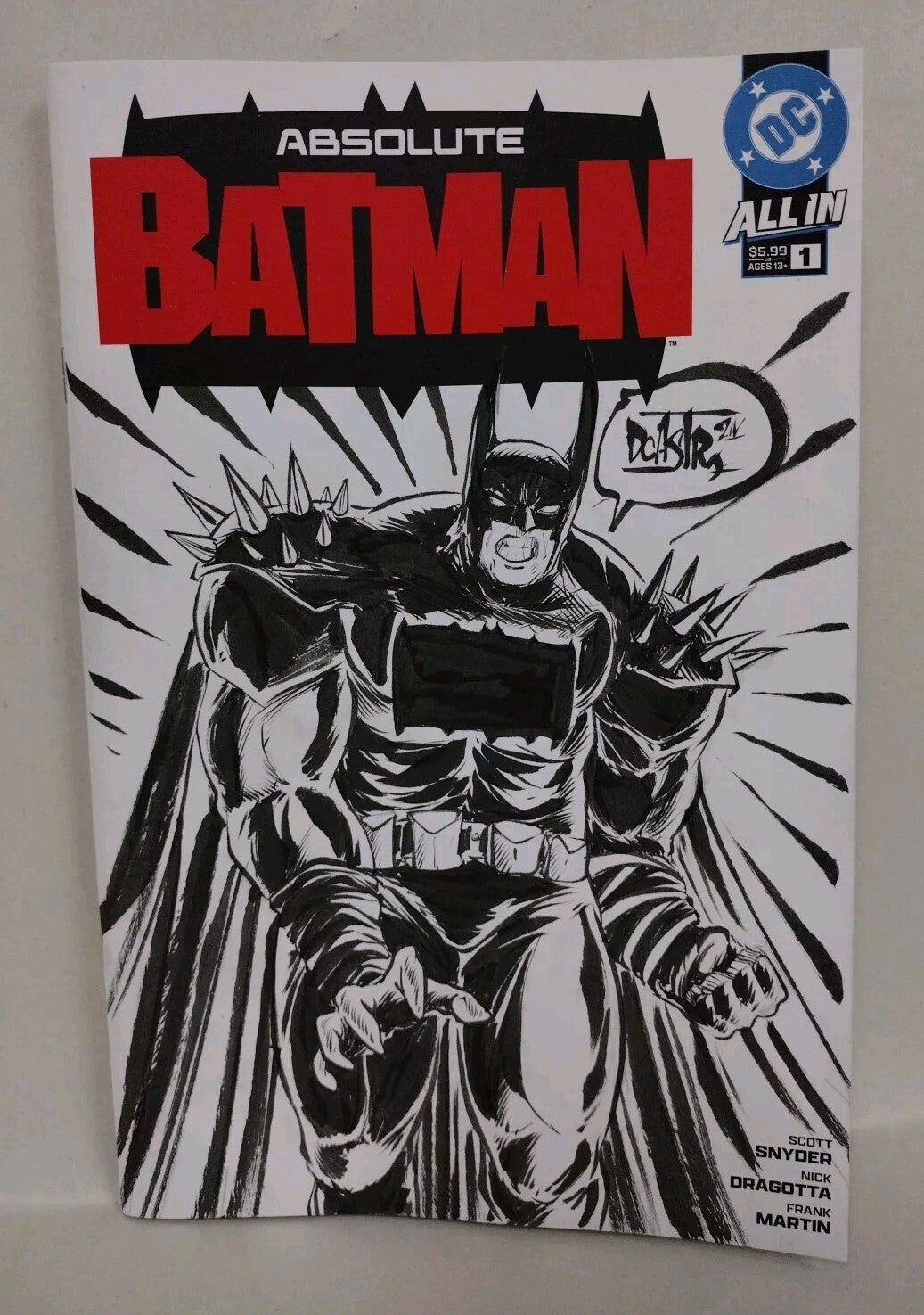 Absolute Batman 1 (2024) DC Comic Sketch 4th Variant Cover W Original DCastr Art