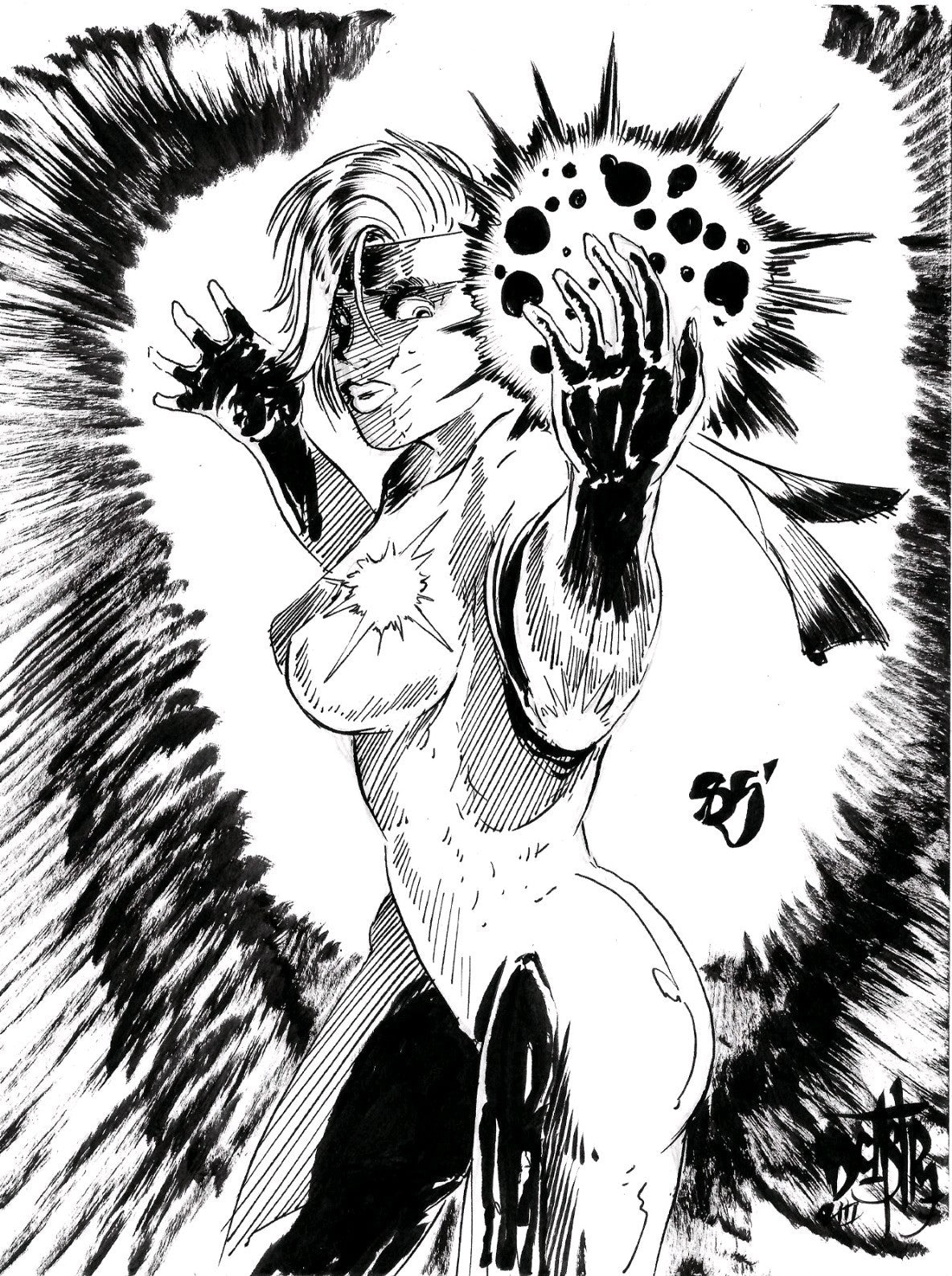 Dazzler ‘85 (2023) Original 6 X 8" Dave Castr Original Comic Illustration W COA