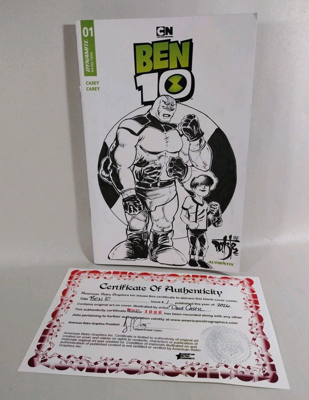 Ben 10 #1 (2026) Dynamite Comic Sketch Cover Variant W Original Dave Castr Art