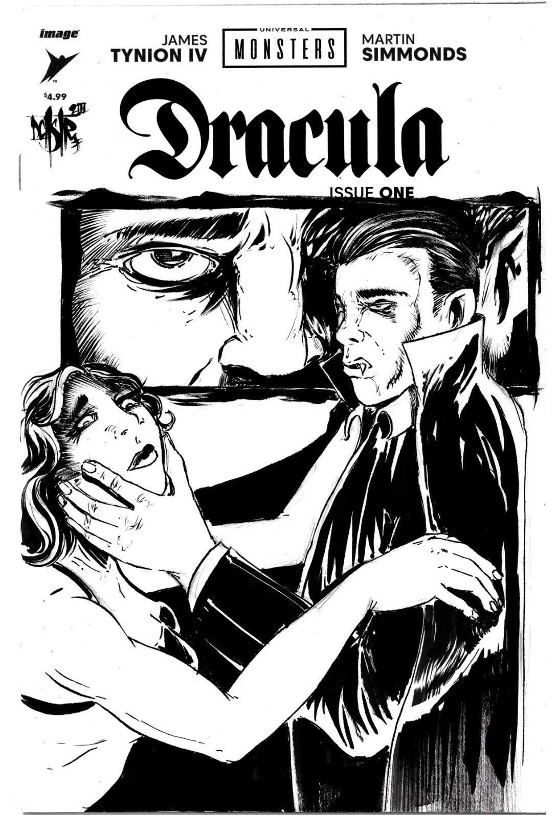 Universal Monsters DRACULA #1 (2023) Image Comics Sketch Variant W Original Art 