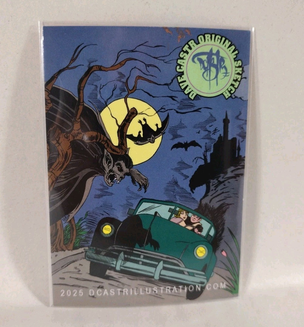 Dave Castr Crusin (2025) OAC Sketch Card W Original Jiminy Cricket Art