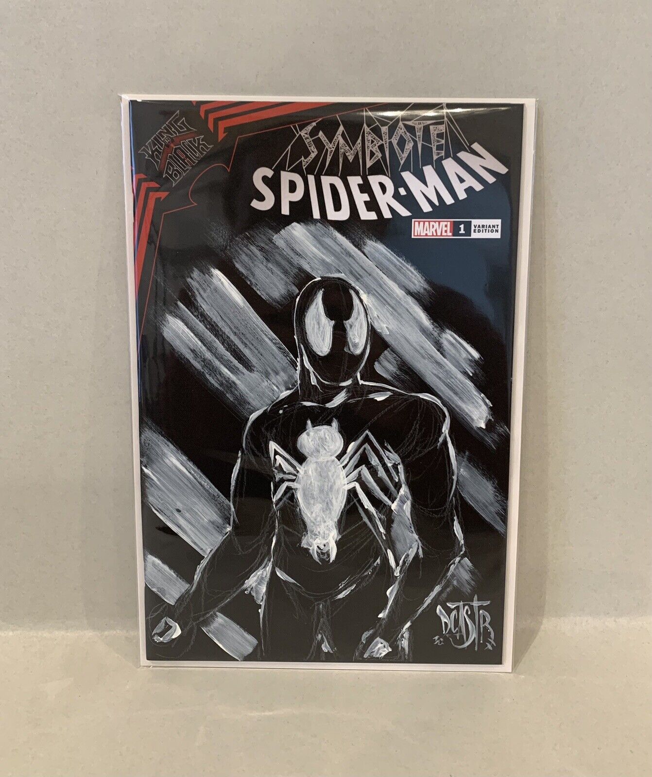 SYMBIOTE SPIDER-MAN #1 Blank Cover Variant  Comic w Original DAVE CASTR Art COA