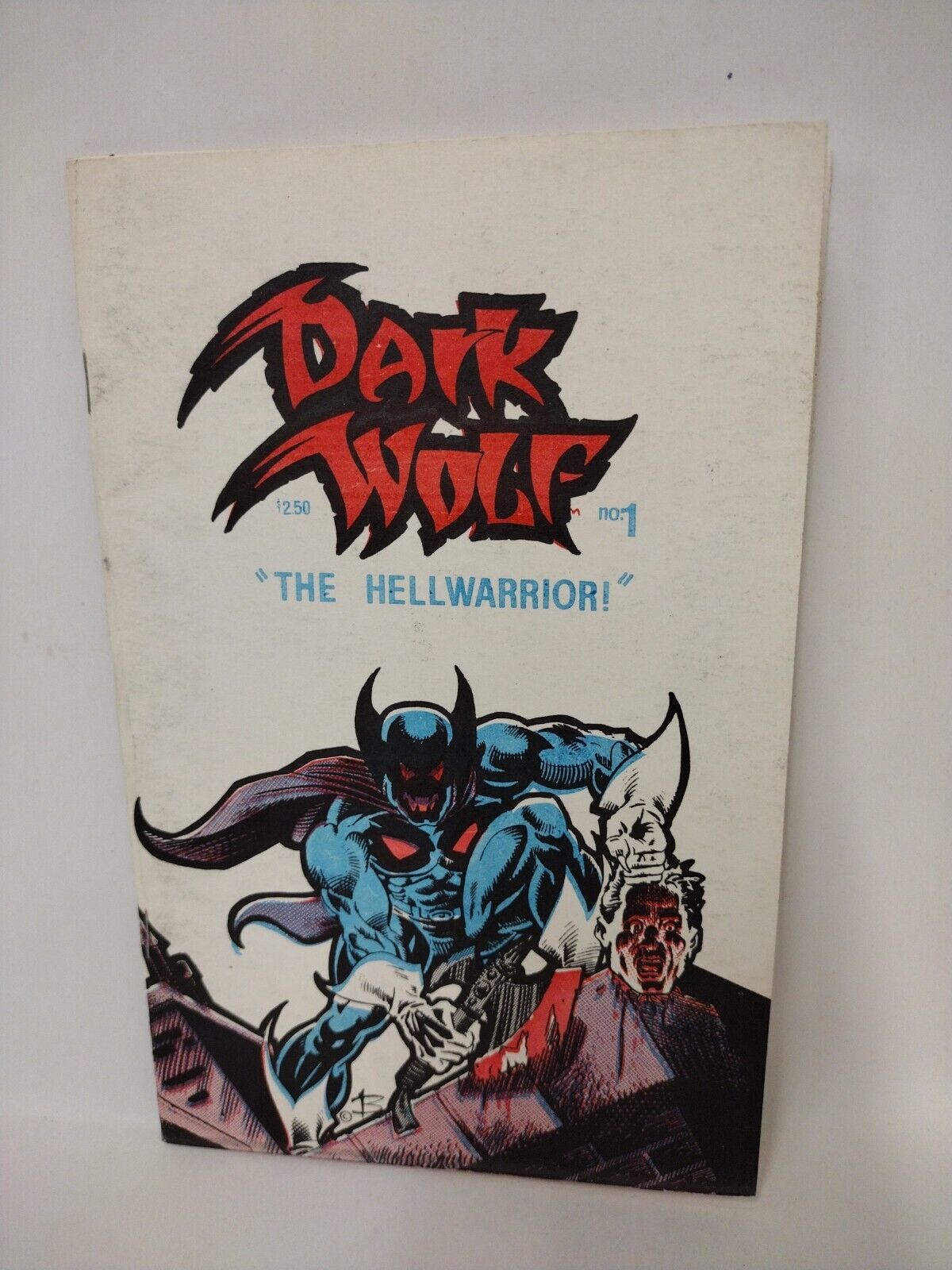 Dark Wolf #1 (1990) Hellwarrior Ashcan Butch Burcham 3 Color Press Cover