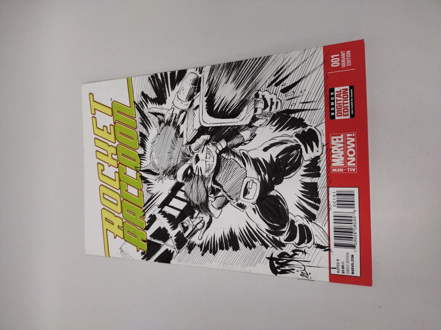 ROCKET RACCOON#1 Blank Cover Variant Original DCastr Art COA