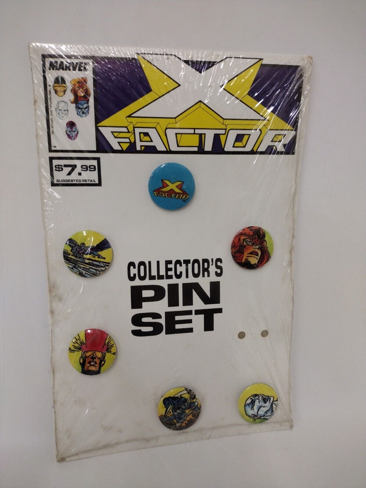 X-FACTOR COLLECTOR'S PIN SET 1989 SEALED CYCLOPS X-MEN ICEMAN BEAST ARCH ANGEL