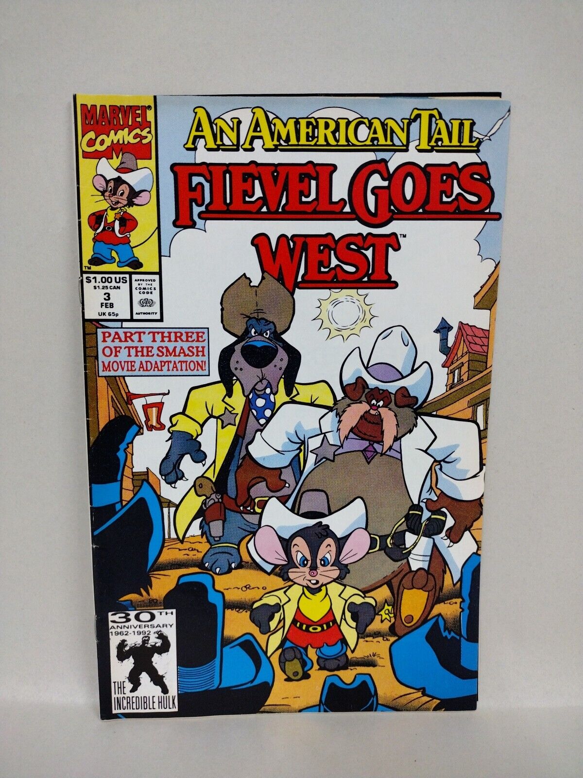 An American Tail Fievel Goes West (1992) Complete Marvel Comic Set #1 2 3 VF