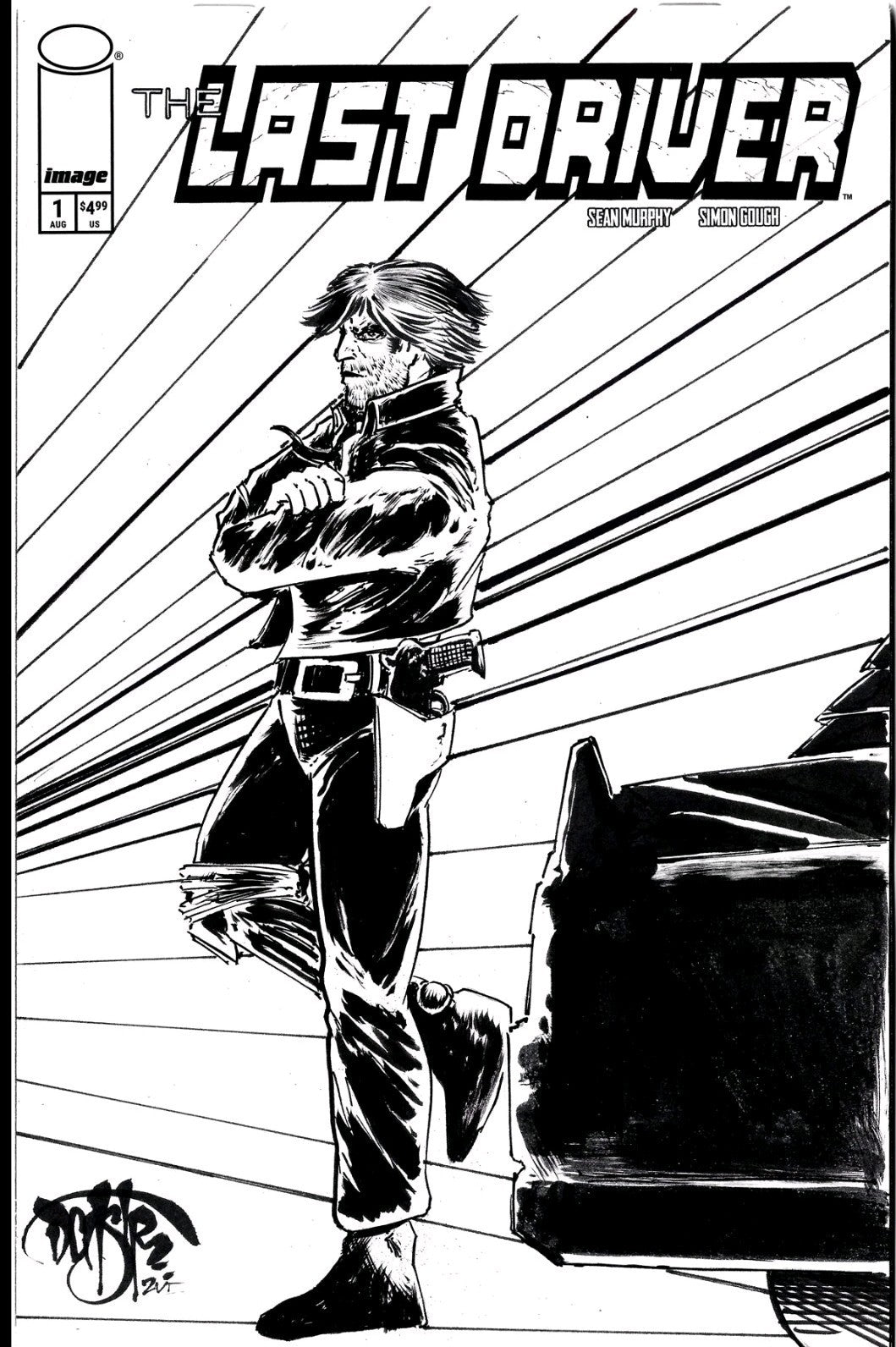 Last Driver #1 (2026) Image Comic Sketch Cover Variant W Original Dave Castr Art
