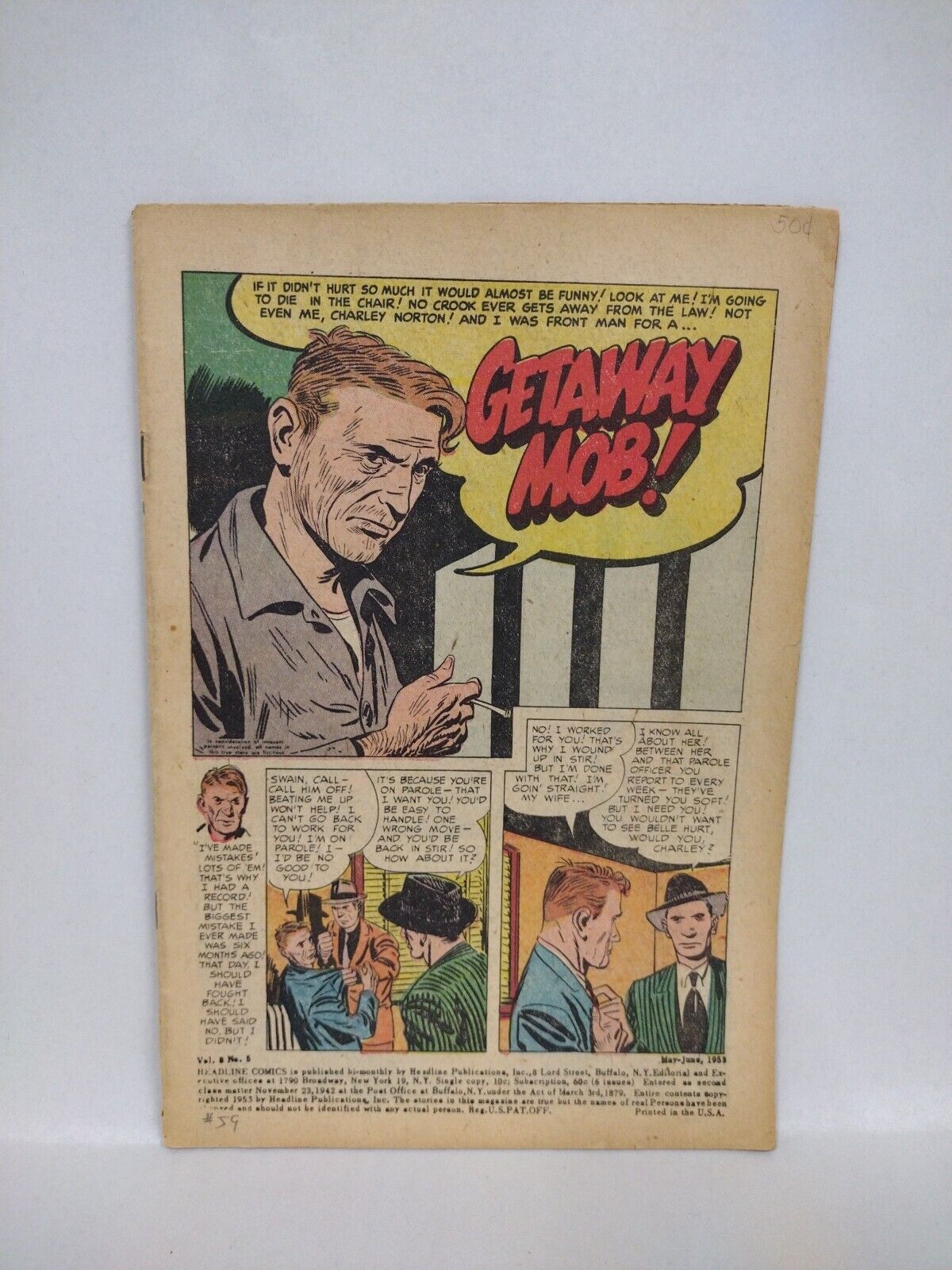 Coveress Golden Age Crime Comic Detective Headline Justice Traps The Guilty 