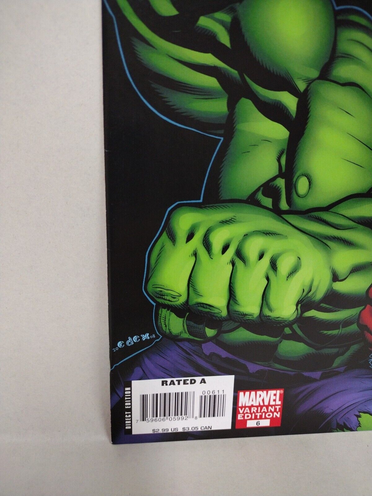 Hulk #6 (2008) Marvel Red and Green Variant Ed McGuiness Connecting Covers NM