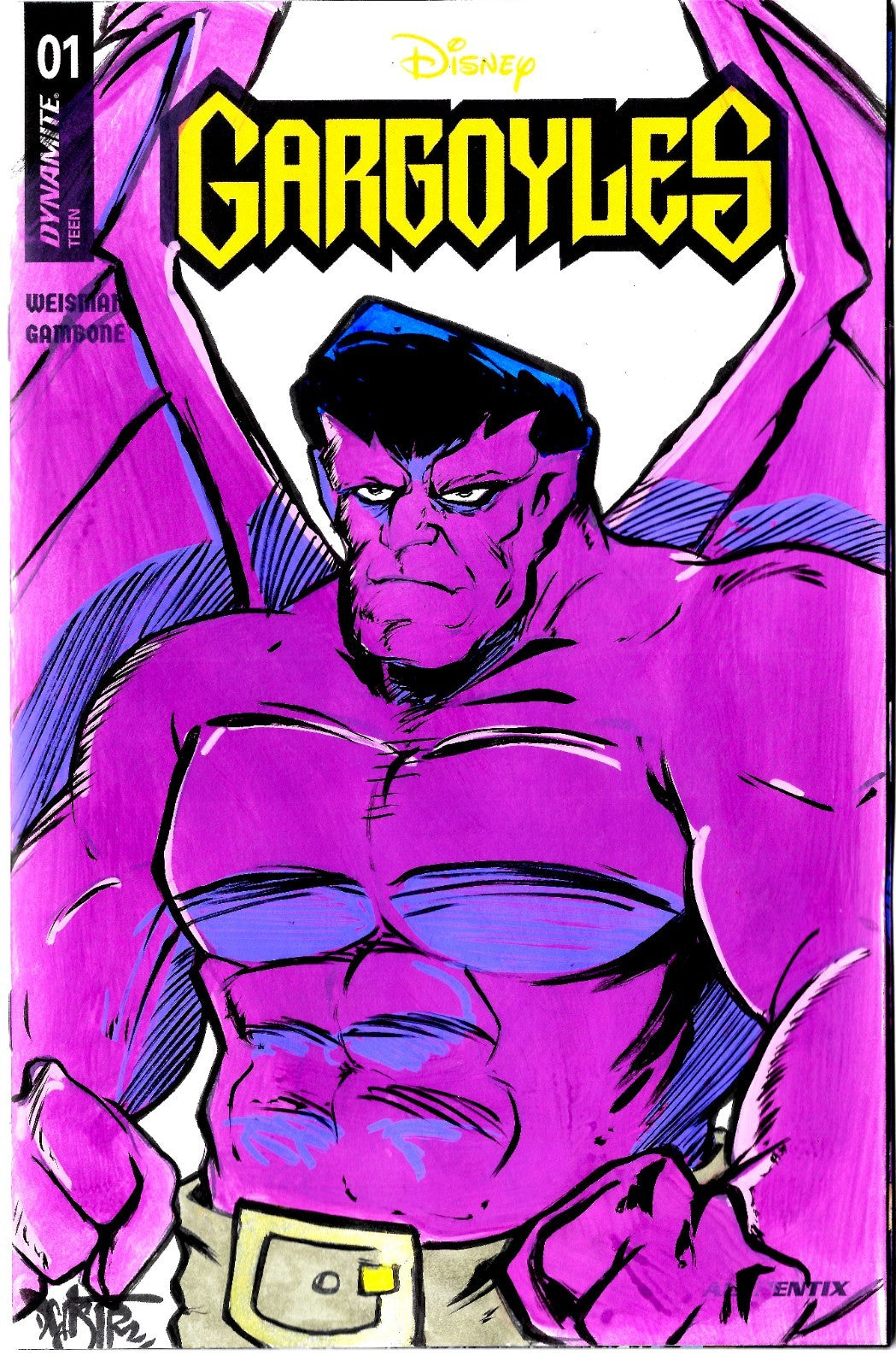GARGOYLES 1 (2026) Sketch Cover Dynamite Comic w Goliath Original Dave Castr Art