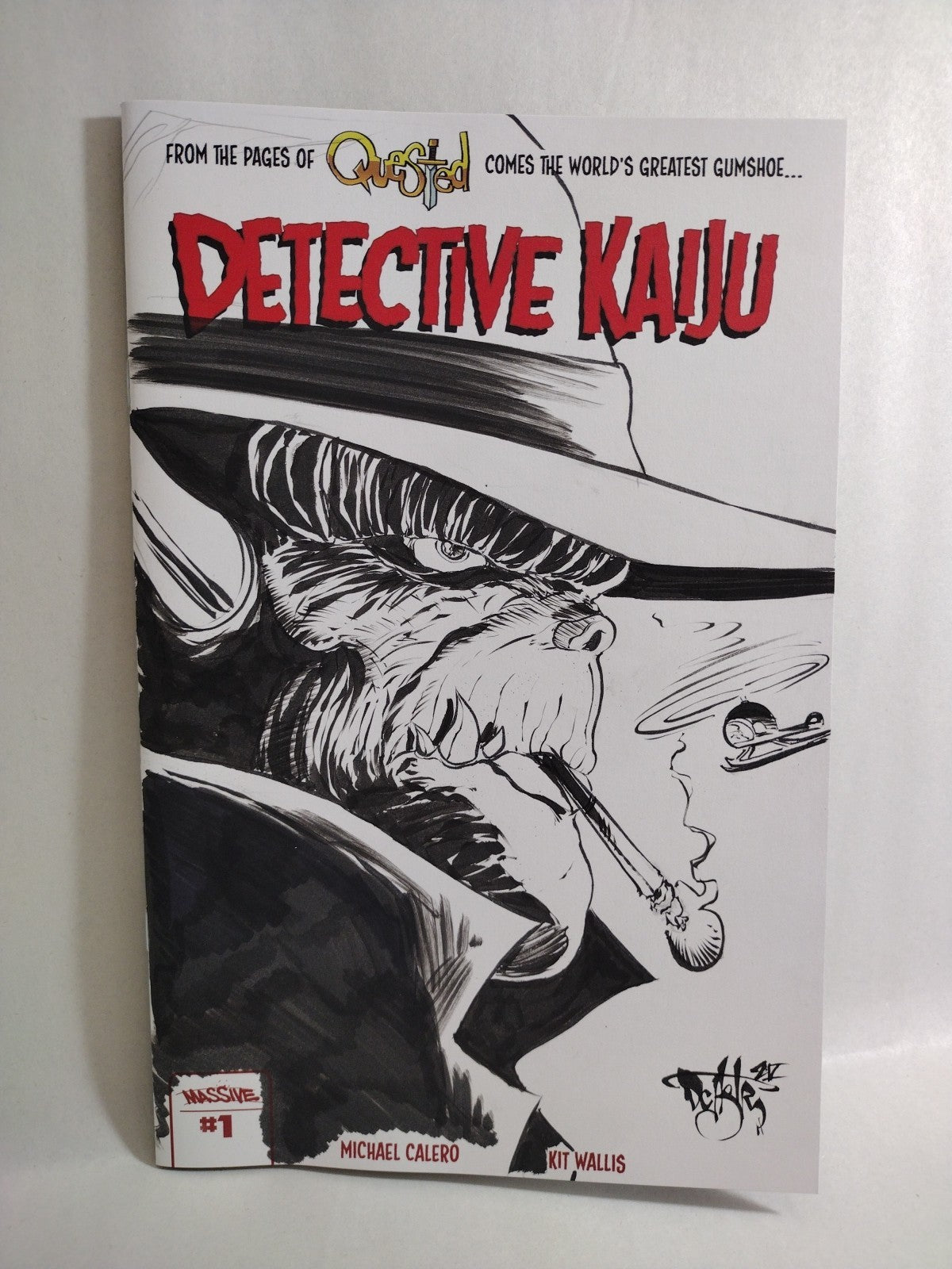 Detective Kaiju #1 (2025) Massive Comic Sketch Cover Variant W Original Art NM