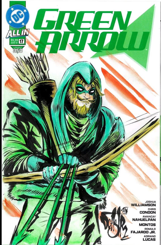 Green Arrow #17 (2024) DC Comic Sketch Variant Cover W Original Dave Castr Art