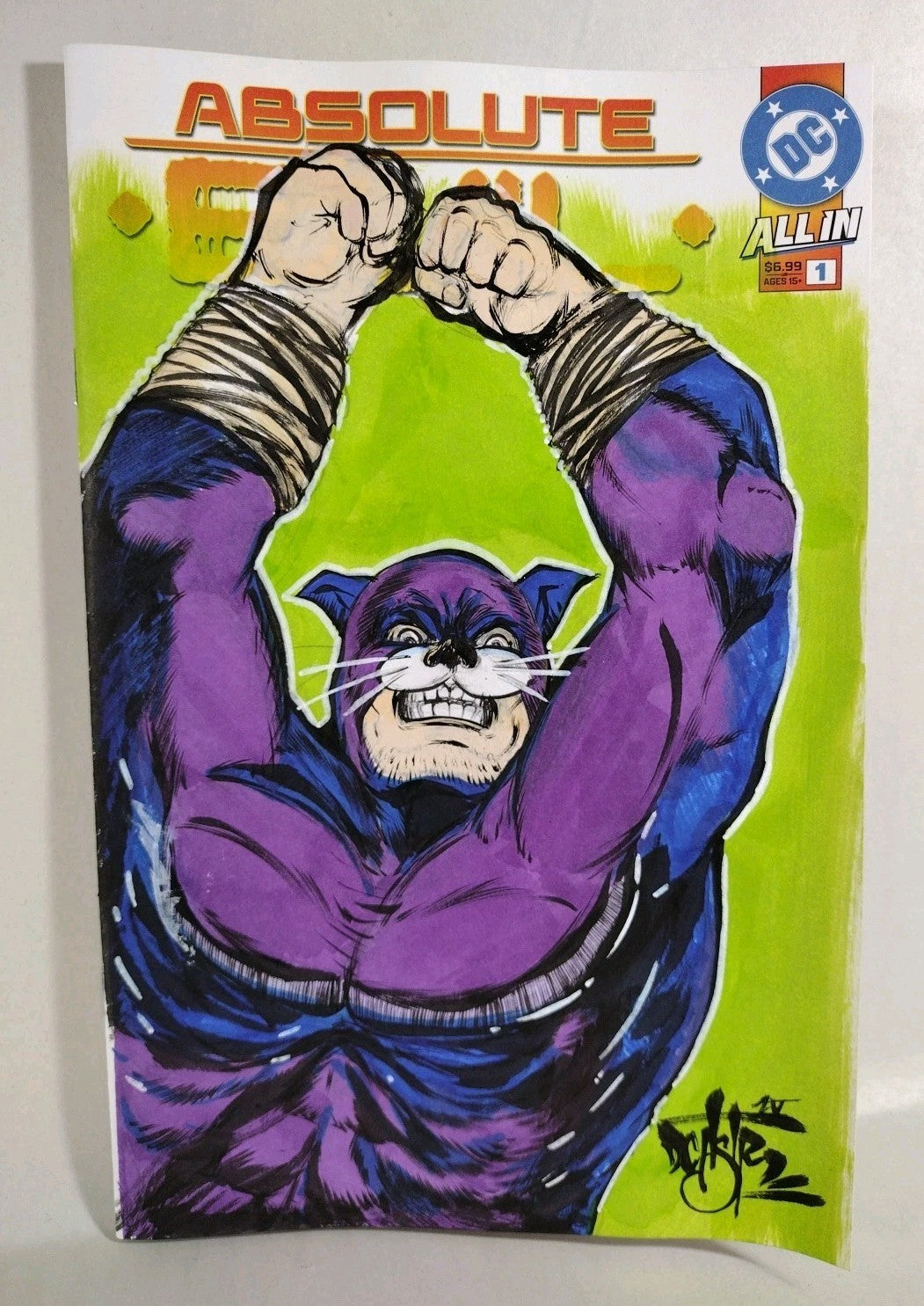 Absolute Evil 1 (2025) DC Comic Sketch Cvr Variant W Original DCastr Wildcat Art