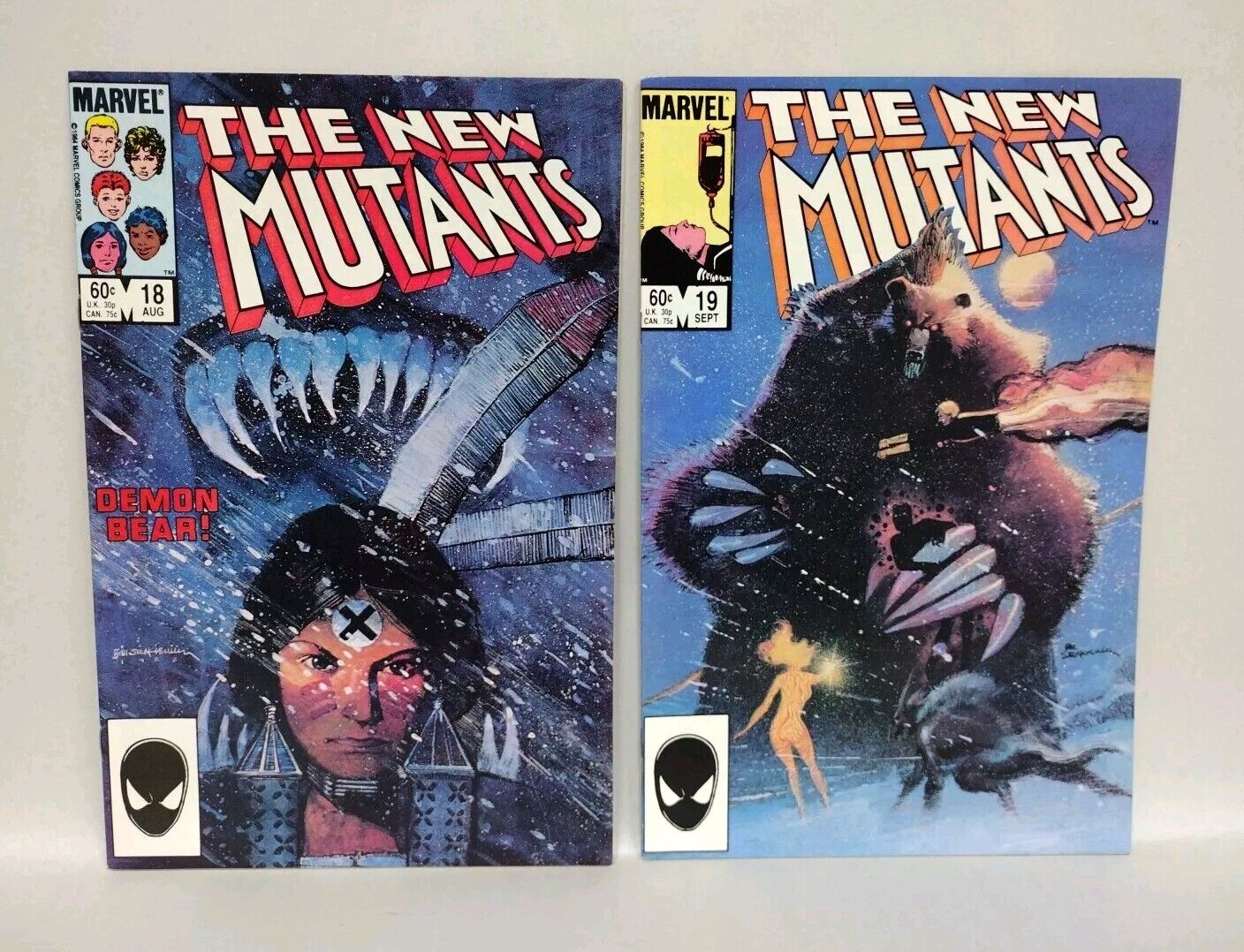 New Mutants #18 19 (1984) Marvel Comic Lot 1st Warlock & Demon Bear Sienkiewicz