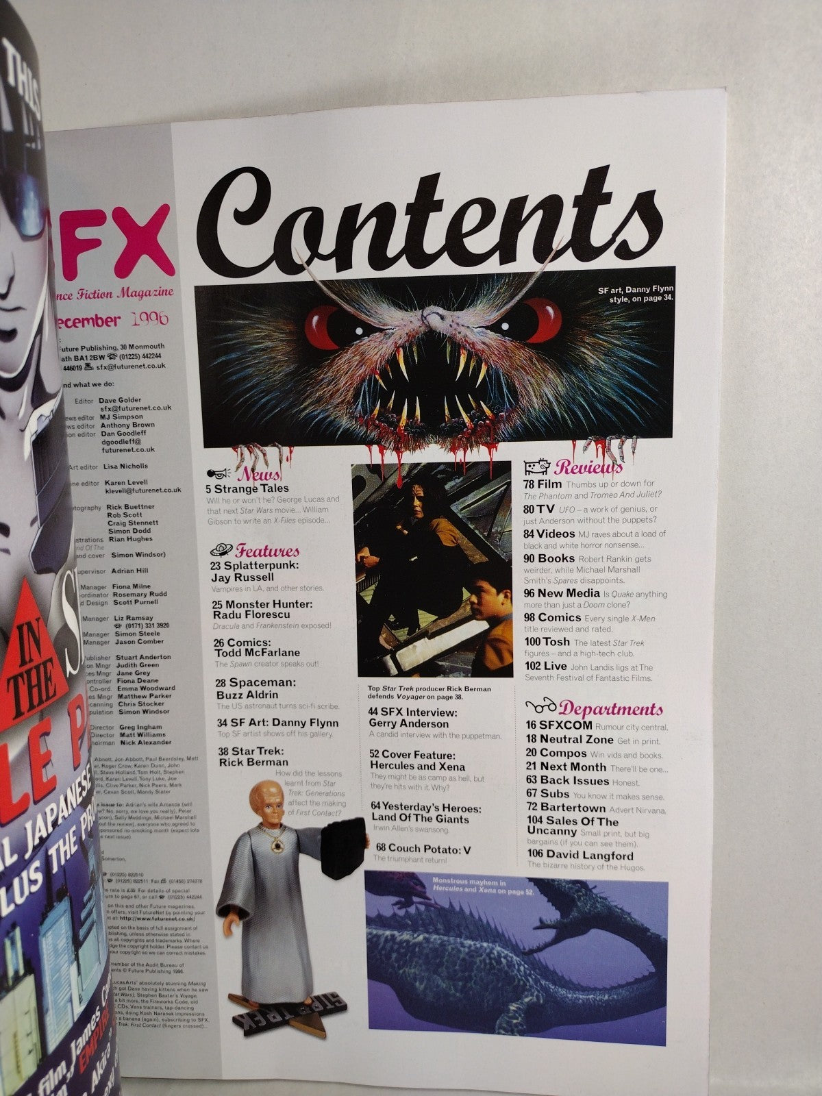 SFX #19 (1996) Movie TV Magazine W Supplement And Insert X-Files Poster Spawn