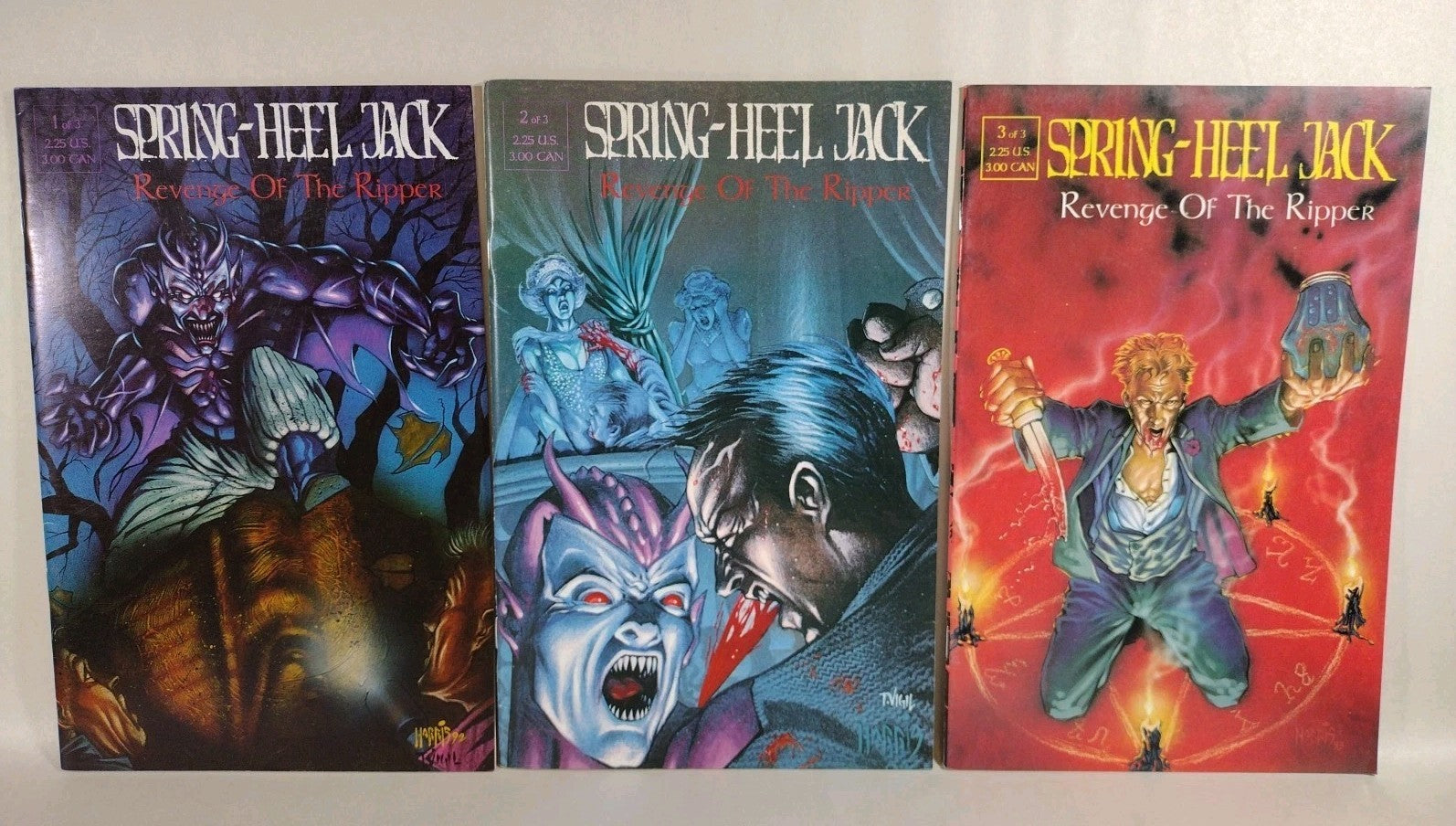 Spring Heel Jack  Revenge of the Ripper Full Set #1-3 REBEL STUDIOS 1993 VF-NM
