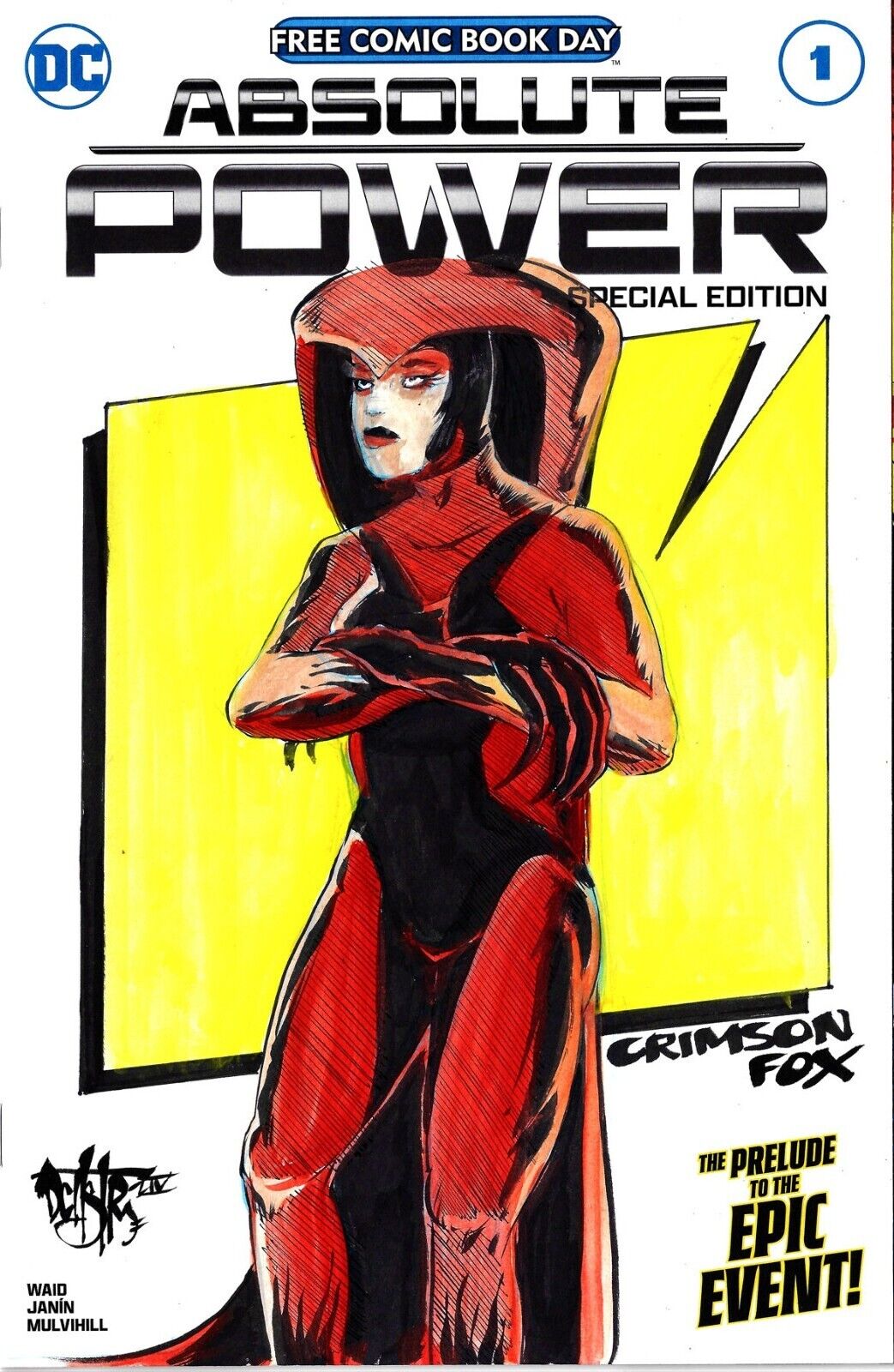 Absolute Power 1 (2024) DC Comic Sketch Var Cover W Original Crimson Fox Art