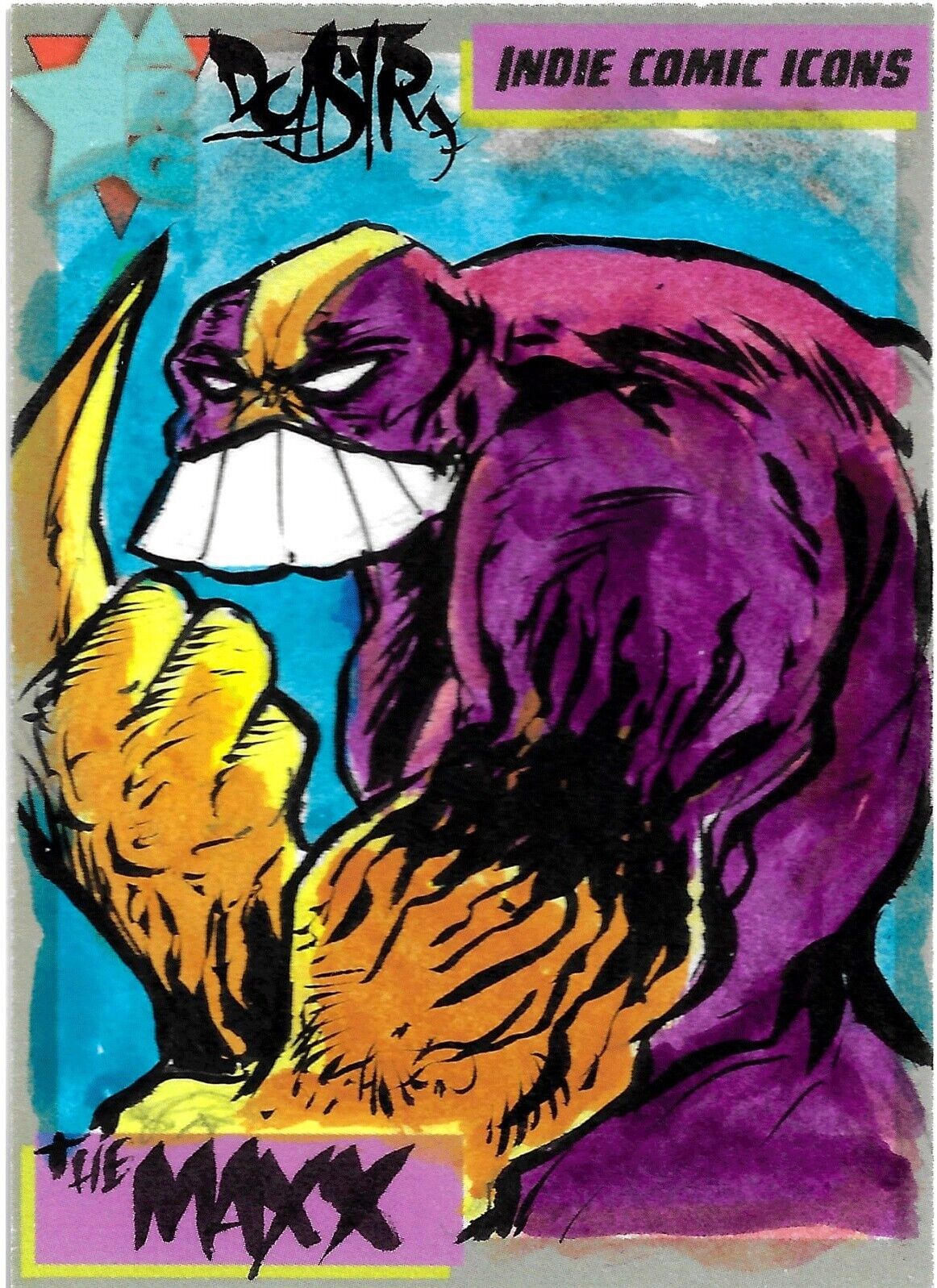 Indie Comic Icons (2023) ARG Sketch Card w Original The Maxx Image Art DCastr